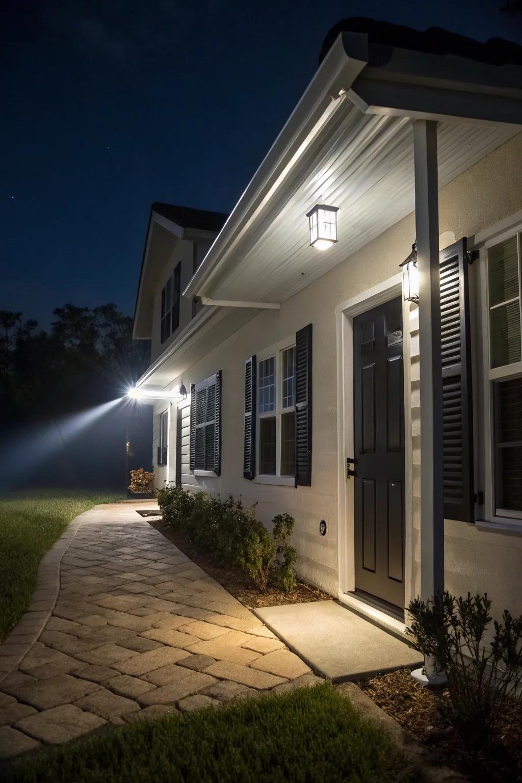 Motion sensor lights enhance security and efficiency.