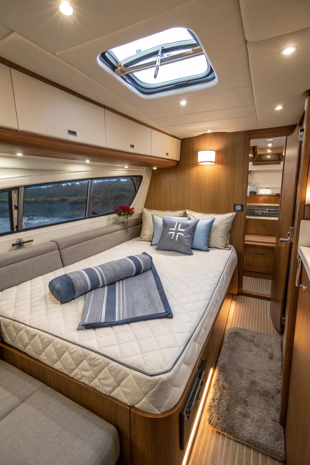 Multi-functional bedding offers versatile use when you're on board.