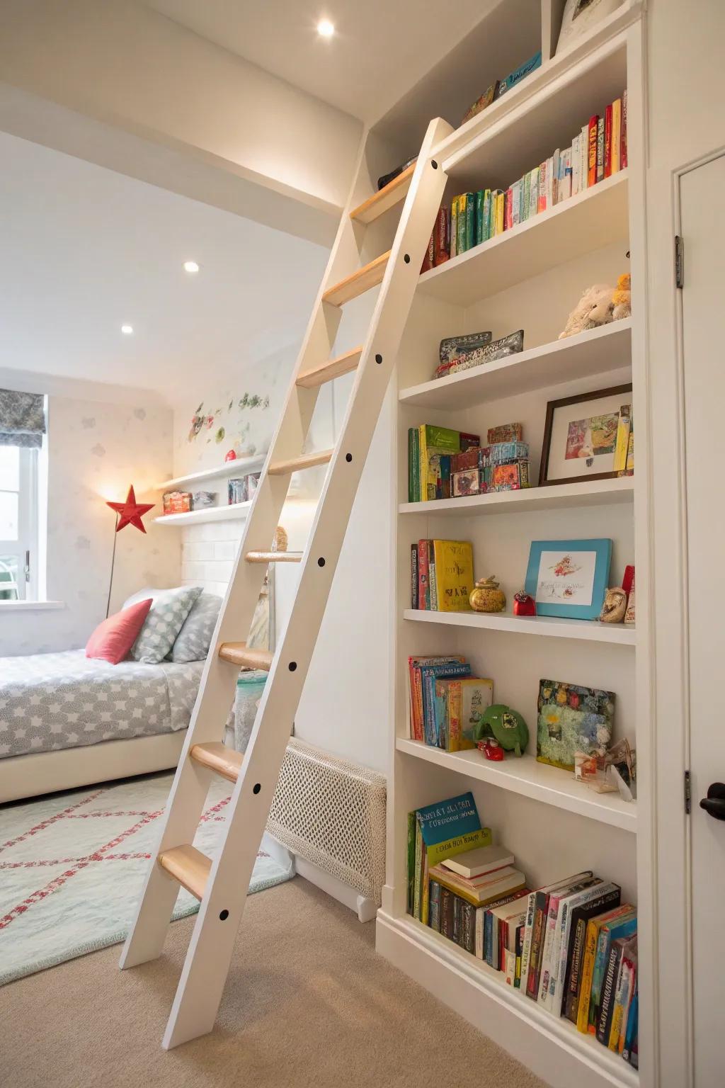 Shelf ladders are stylish and functional.