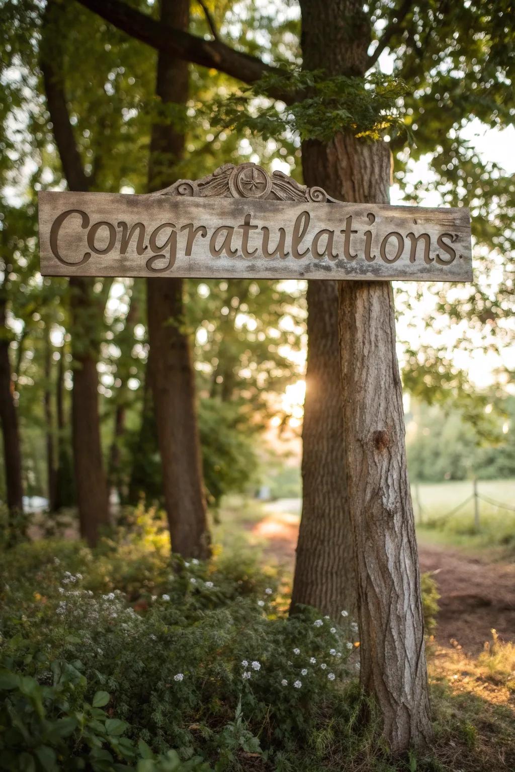 Wooden signs add a touch of rustic charm.