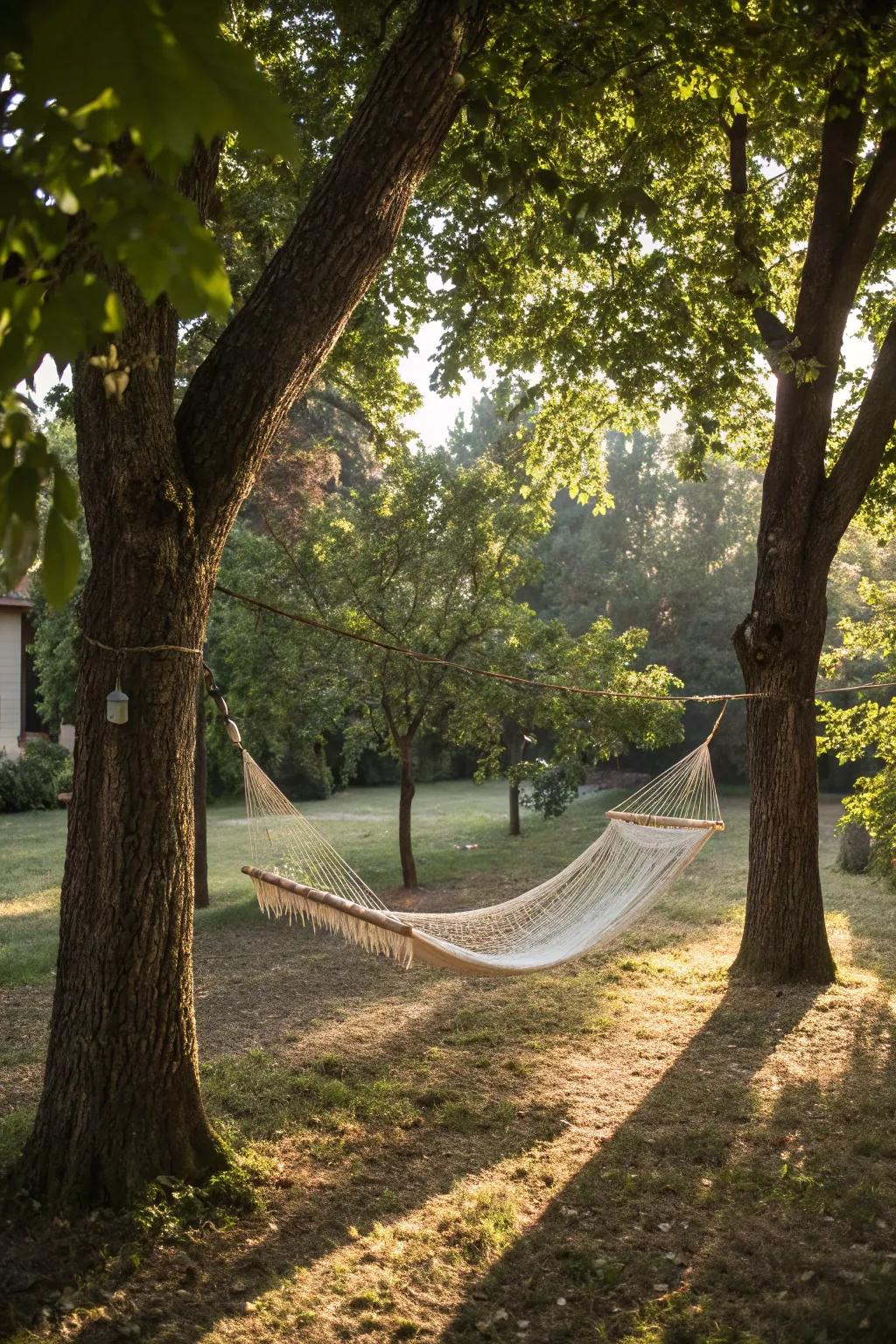 A sling invites you to unwind and relax.