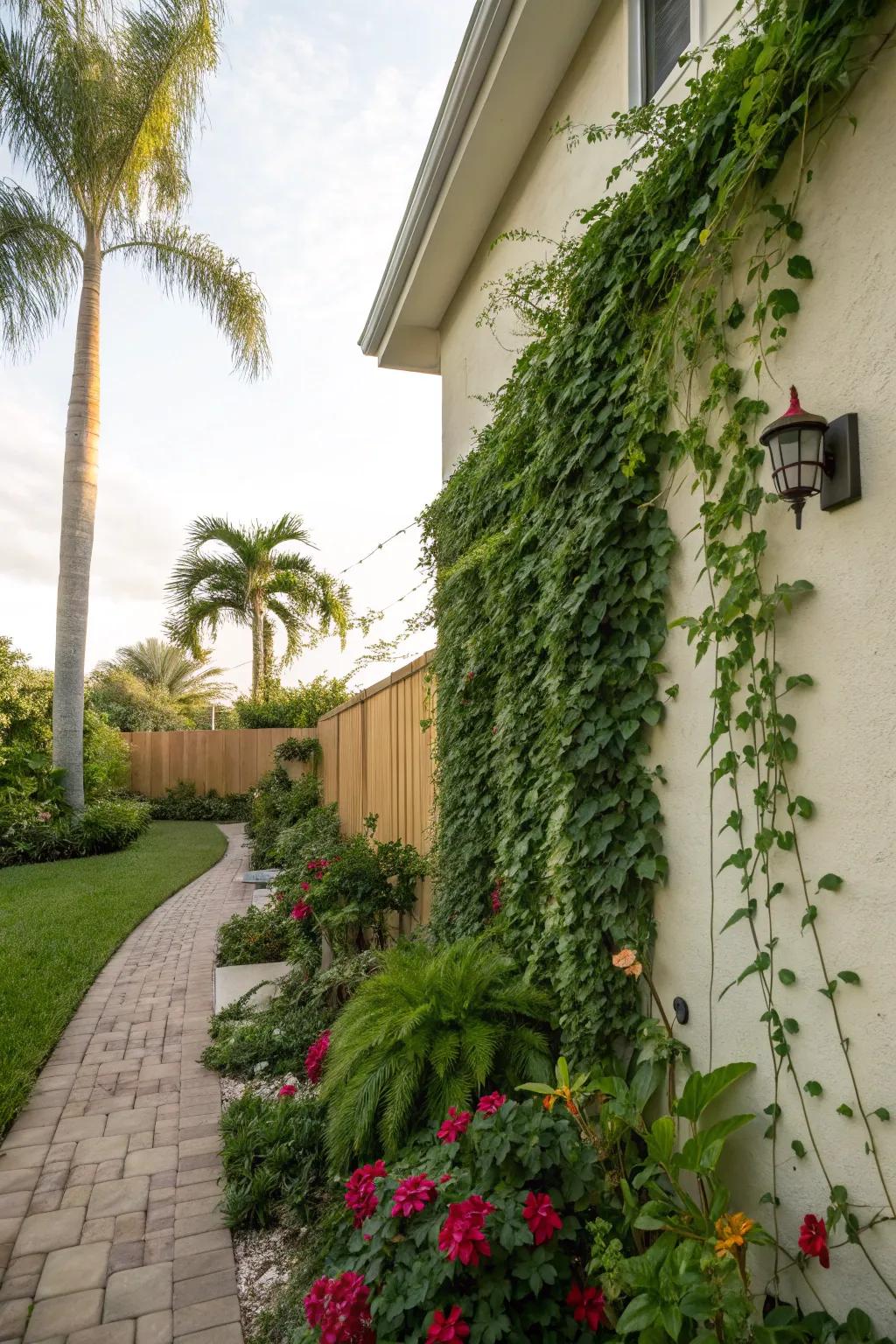 Vertical gardens maximize space while adding a lush dimension.