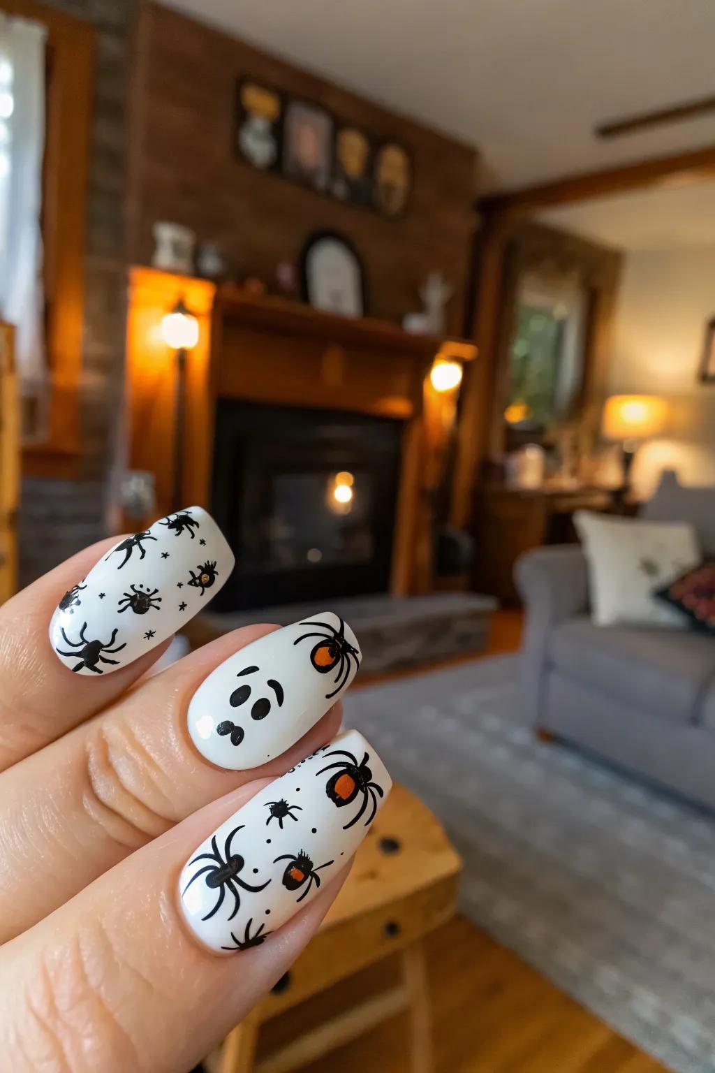 Spiders and ghost faces: a perfect Halloween pair