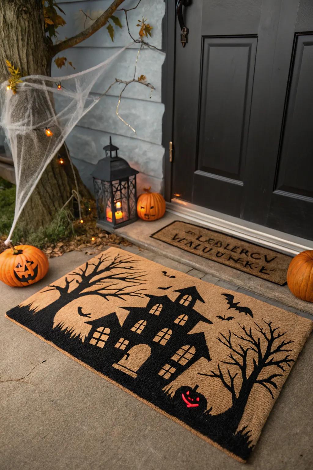 A haunted house design sets the stage for spooky fun.