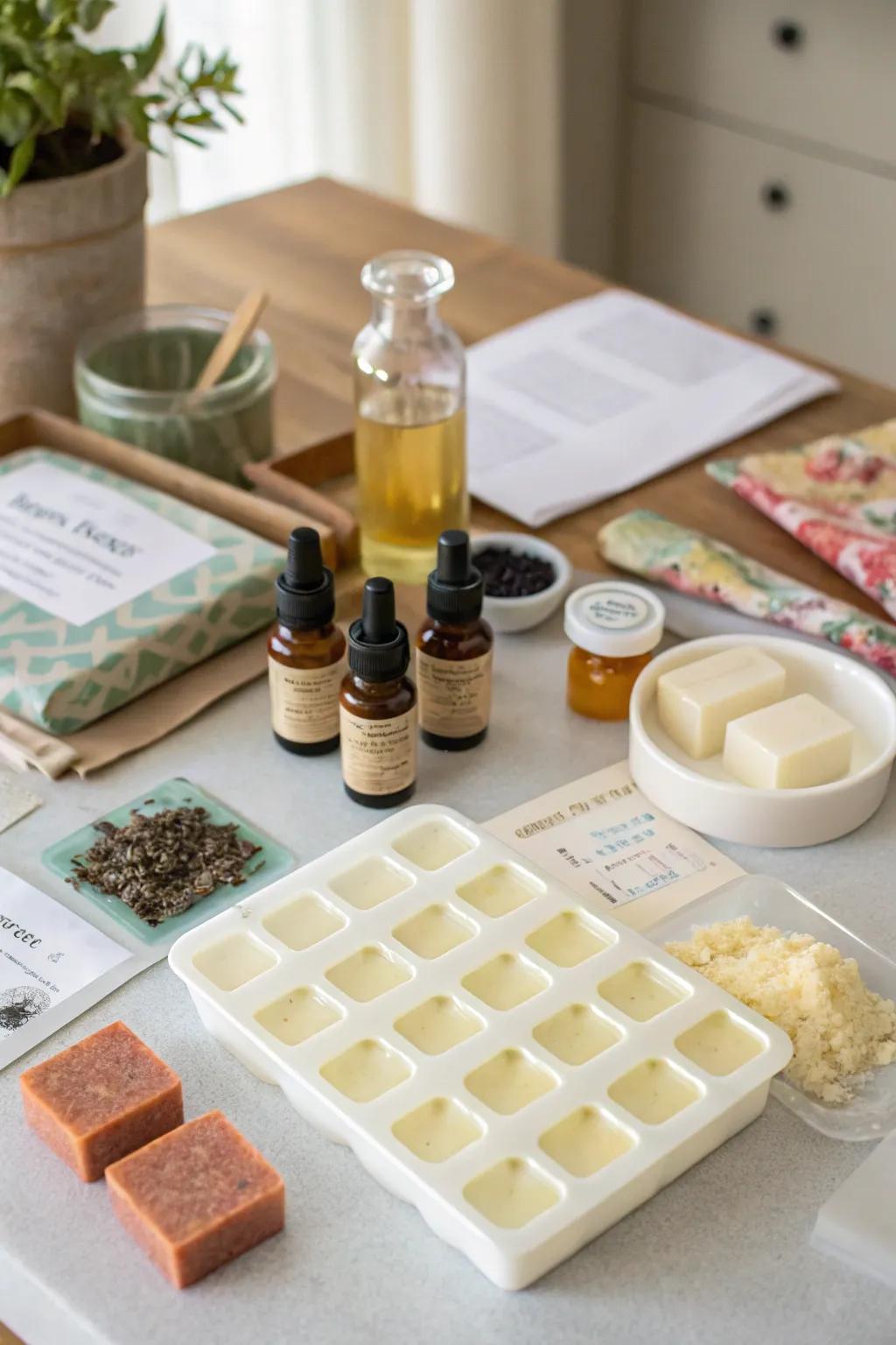 A creative DIY cleanser production kit ready to gift.