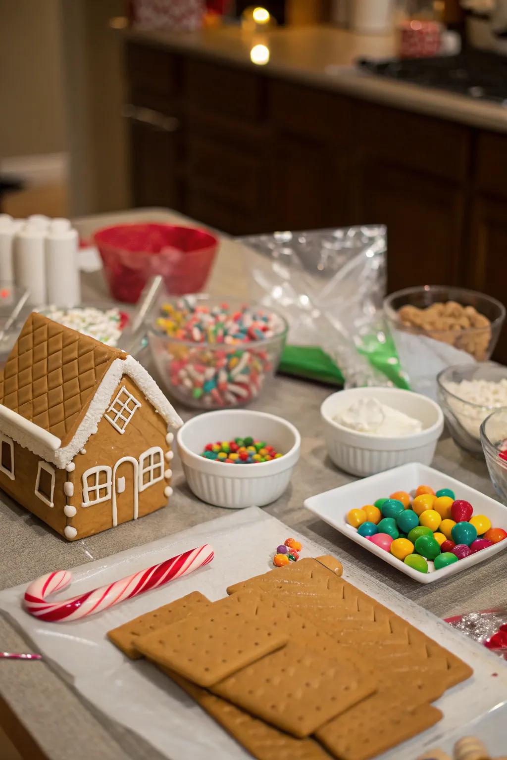 Unleash creativity with a gingerbread house decorating contest.