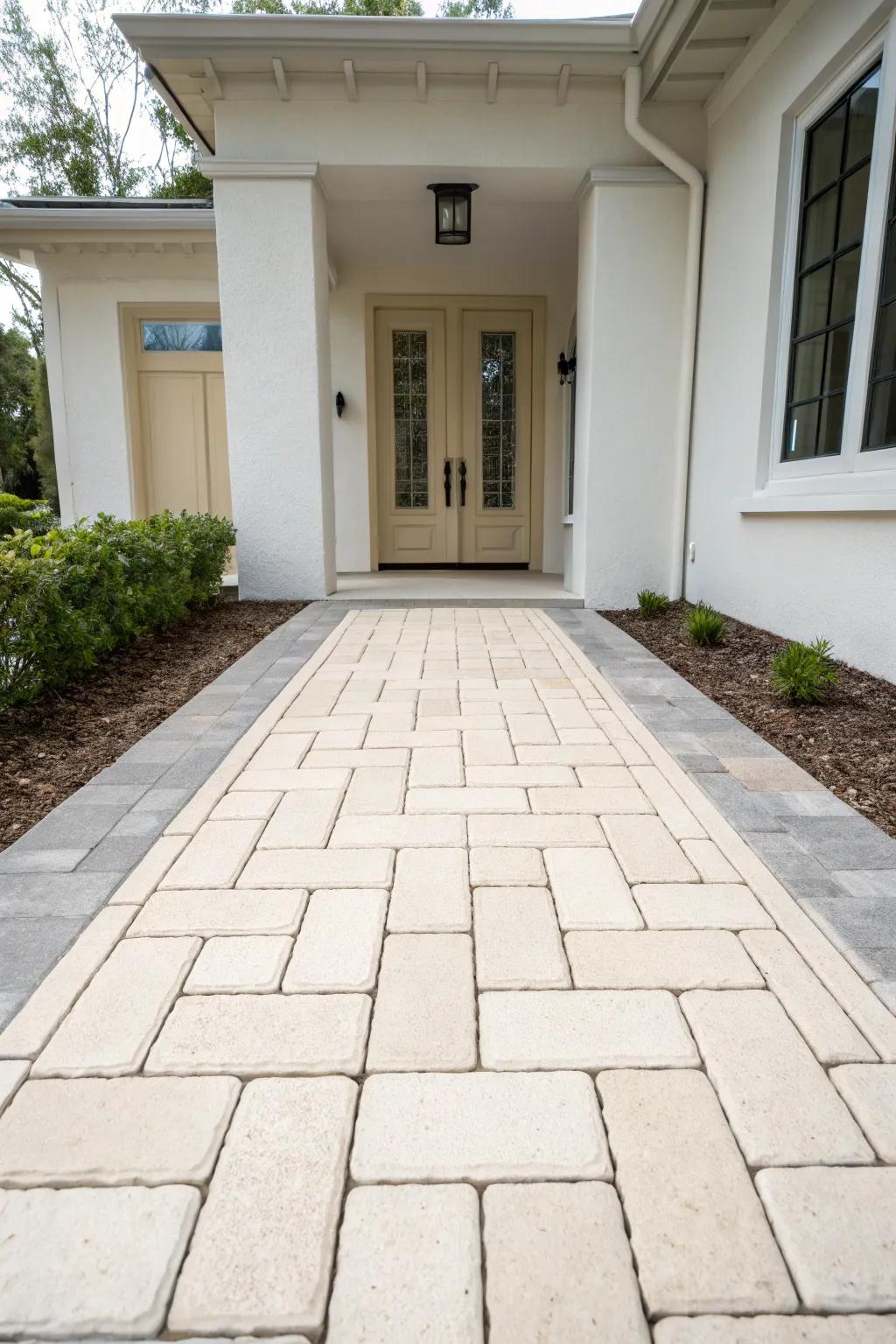 A minimalist entryway with tidy lines and neutral tones.
