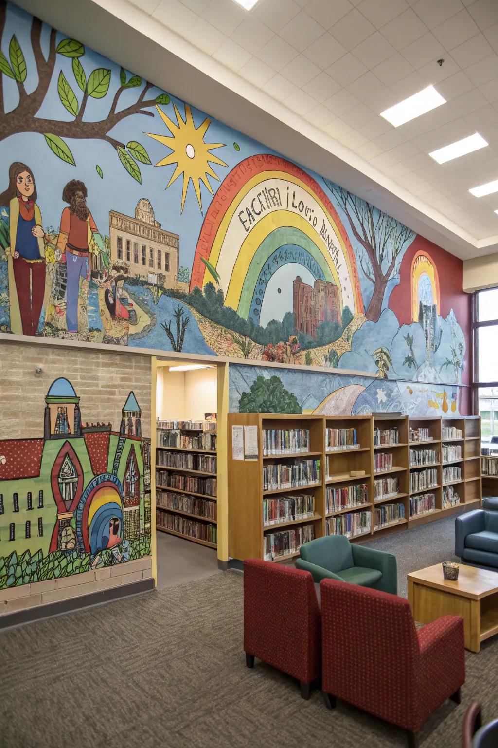 Community-inspired murals can make your library a hub of connection.