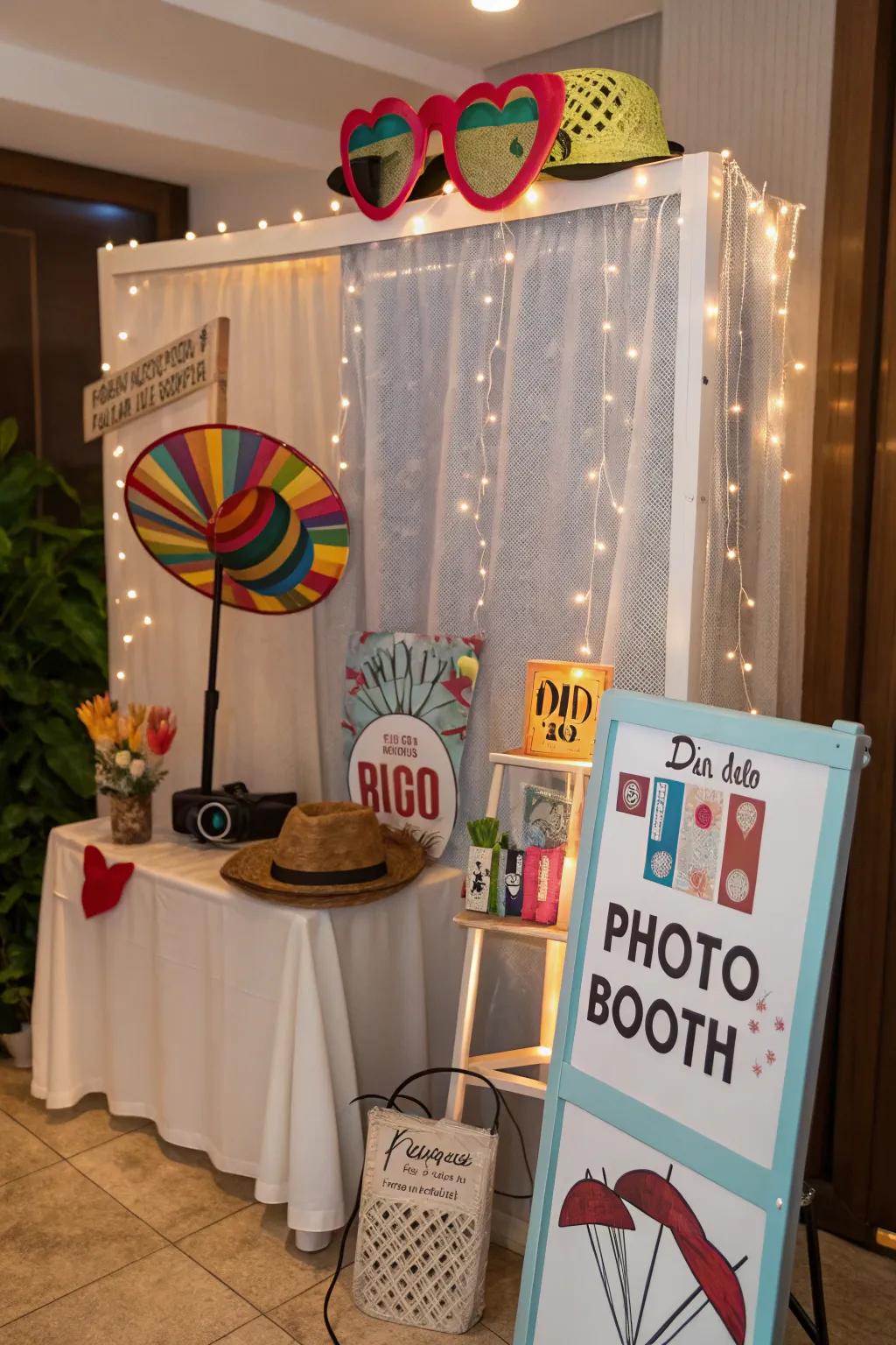 A mini photo booth for capturing unforgettable moments.