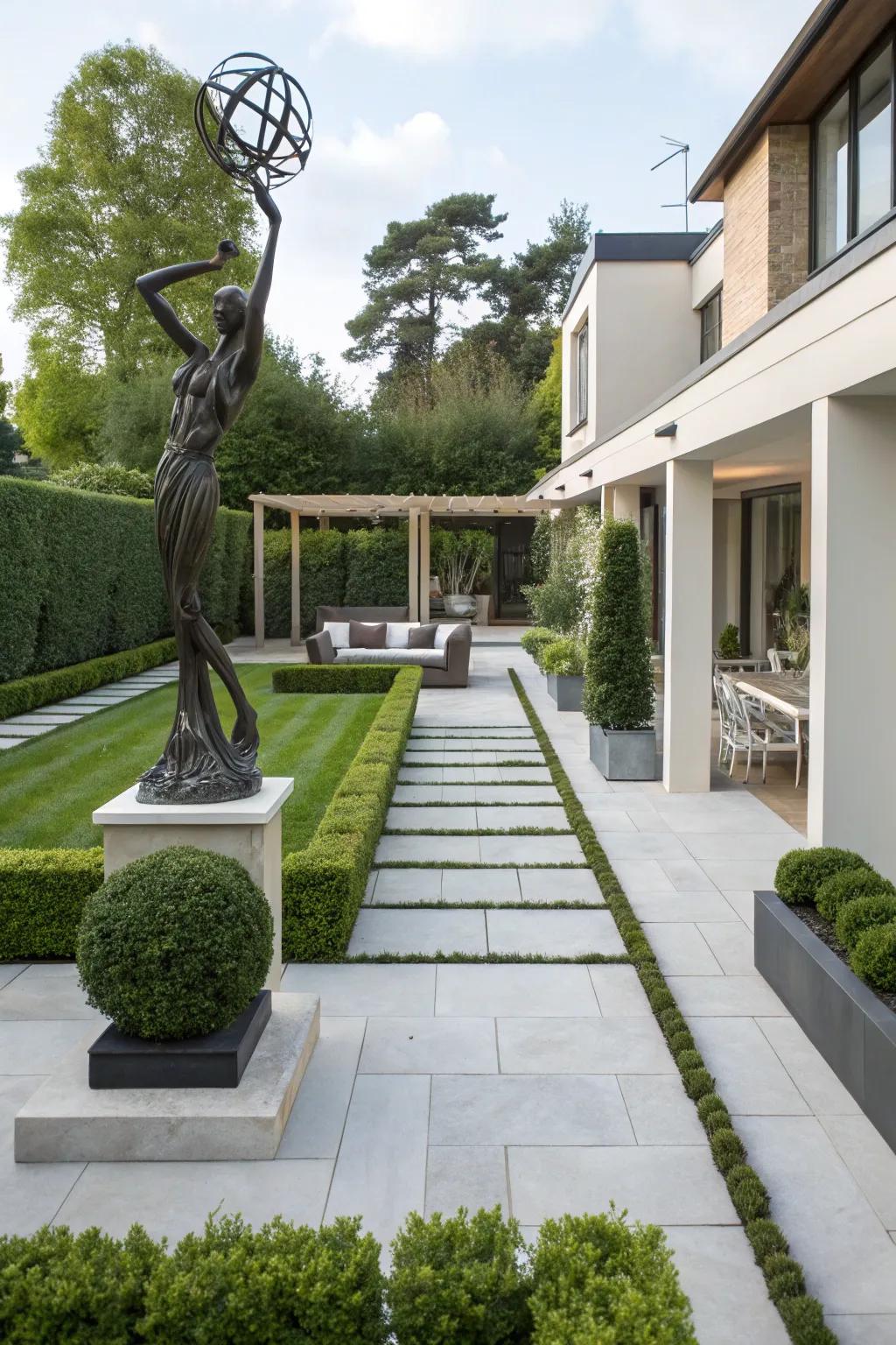 Bring art into the garden with a stunning sculpture.