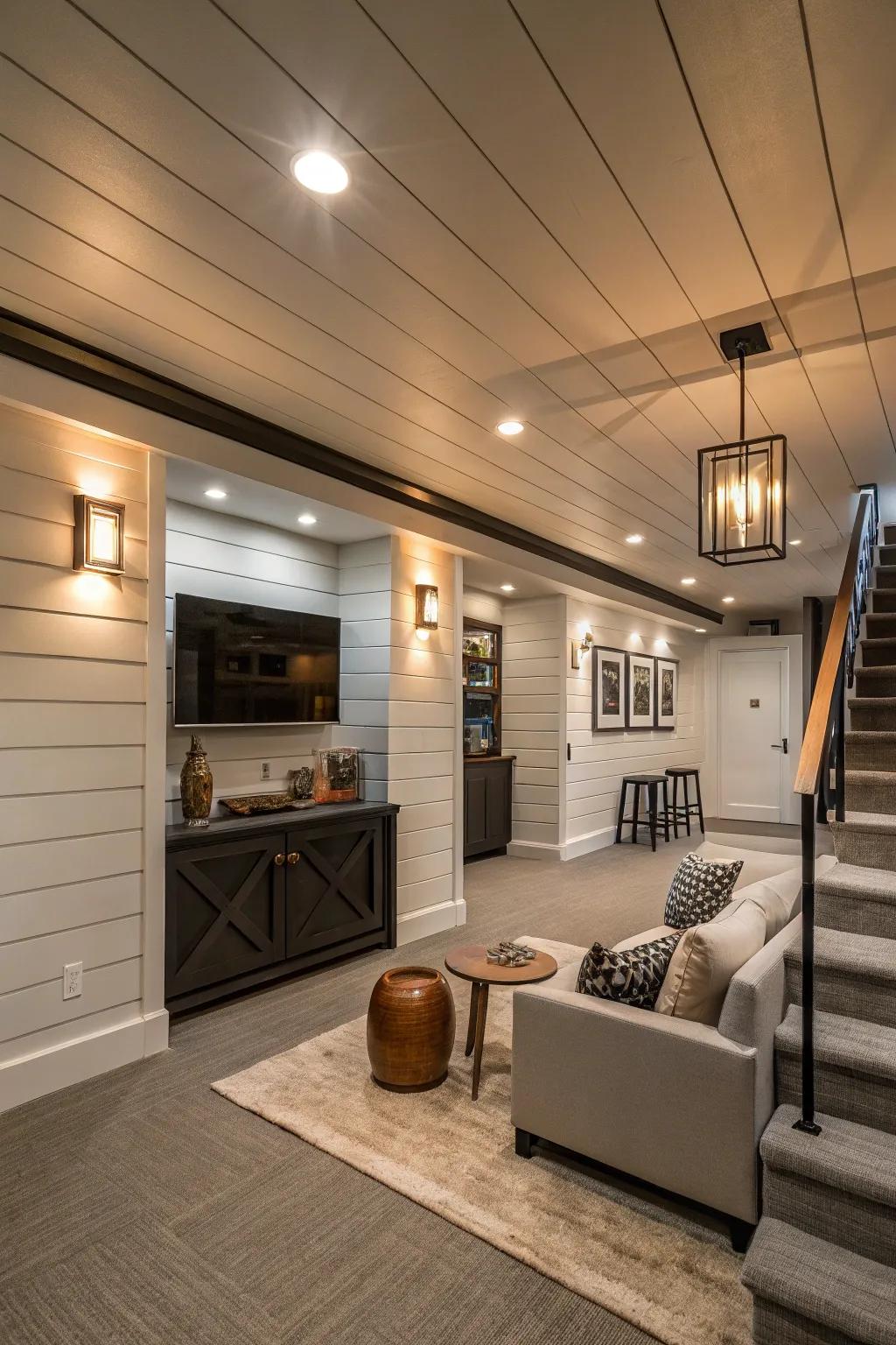 A modern twist with modern things and board and batten.