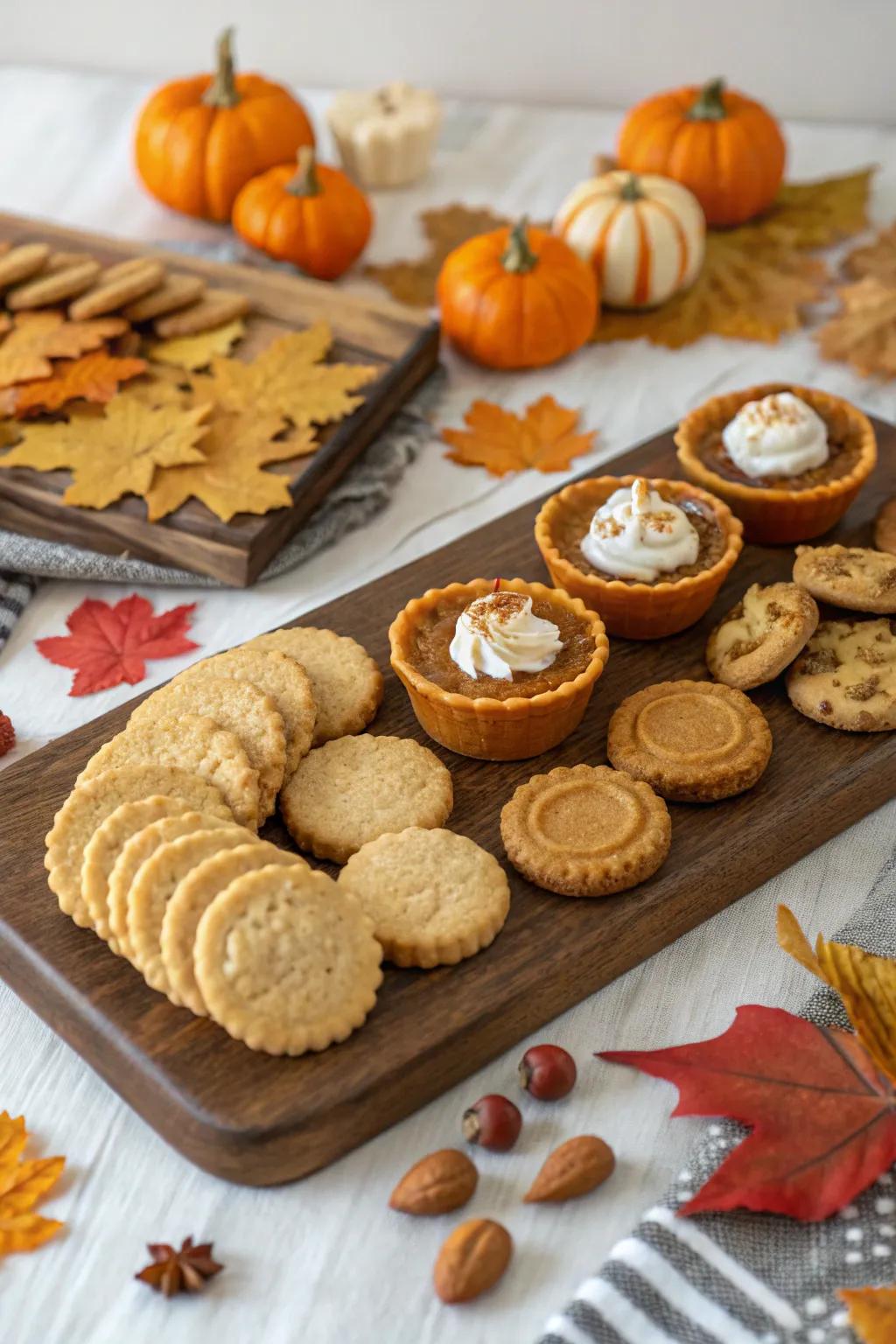 A pumpkin spice dessert board has a sweet Thanksgiving.