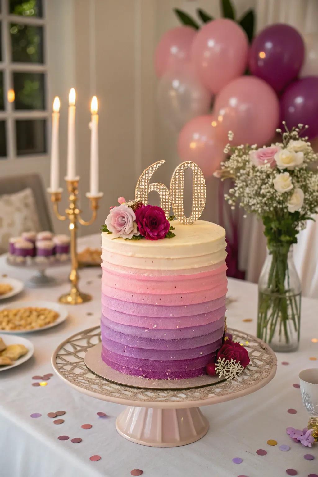 A beautiful ombre cake steals the show.