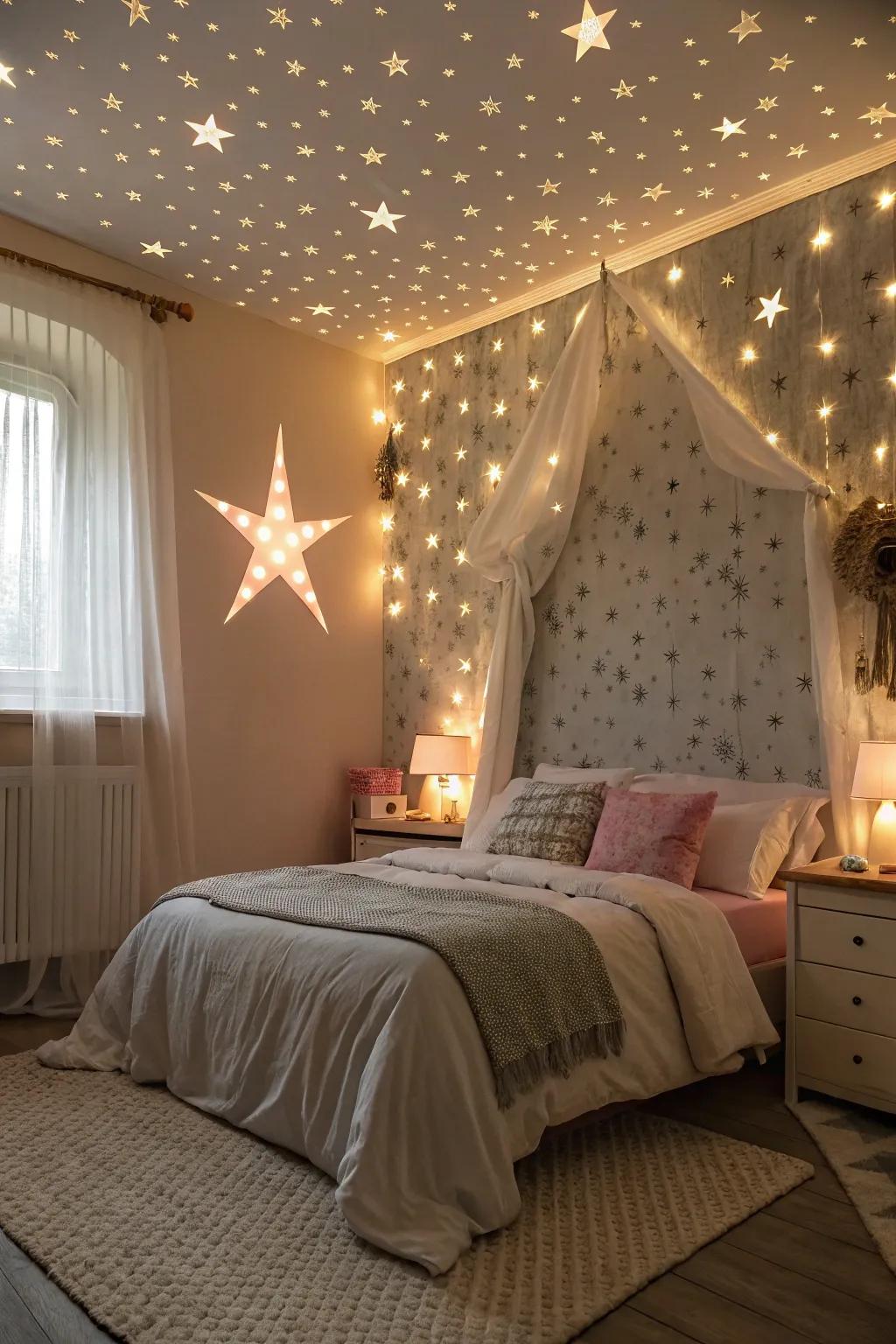 Starry patterns bring nighttime magic indoors.