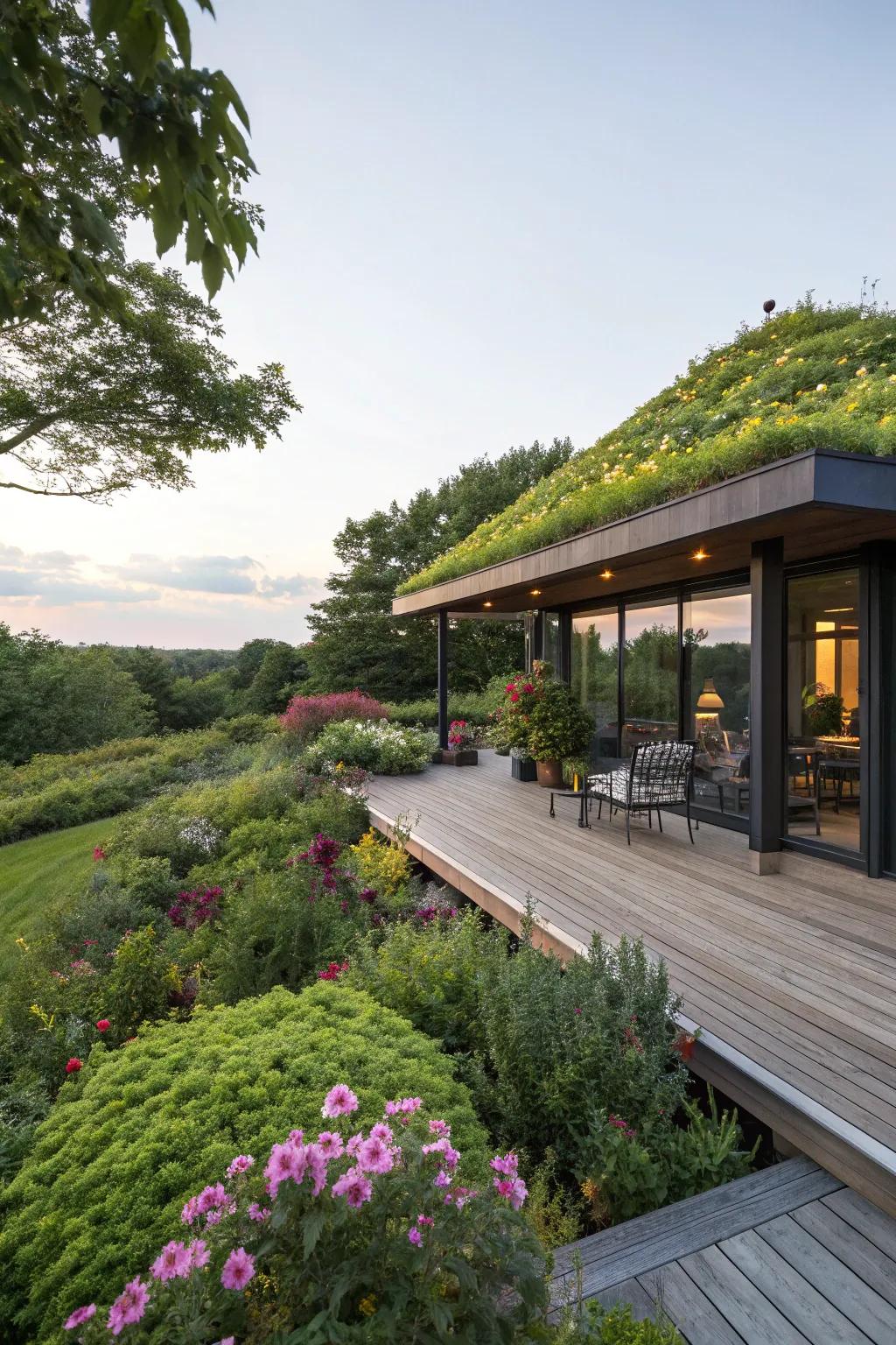 Living roofs bring nature to your deck, offering a unique green touch.