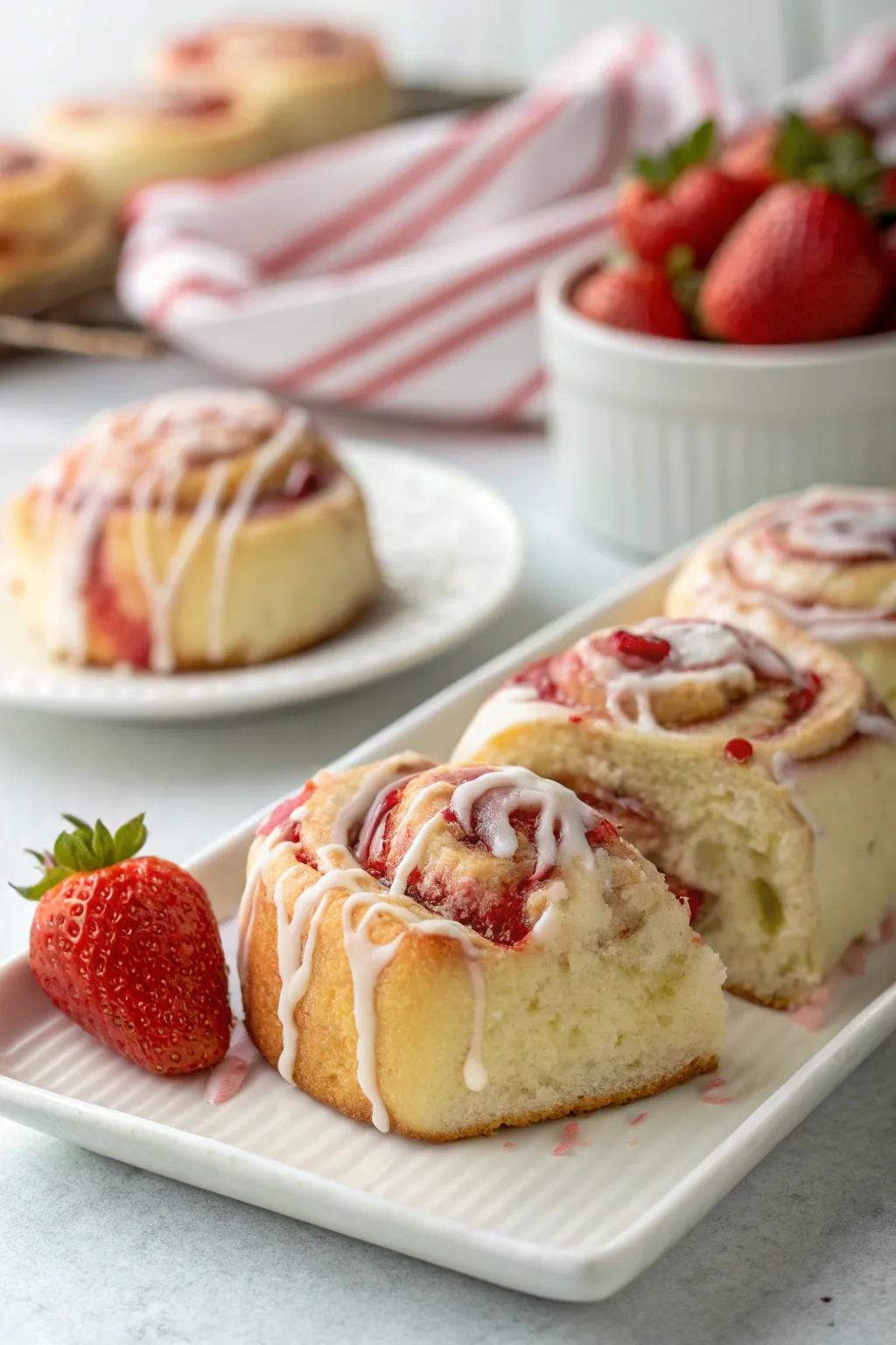 Strawberry sweet rolls, a sweet treat for Easter brunch.