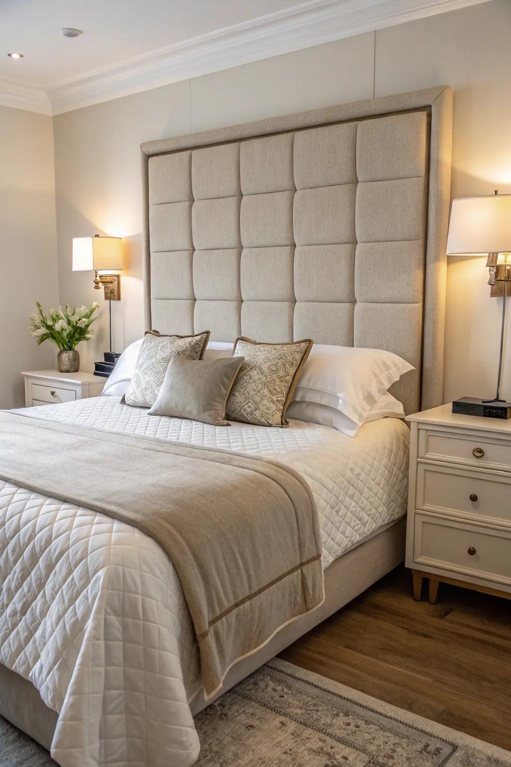 A solid headboard provides essential support and stability.