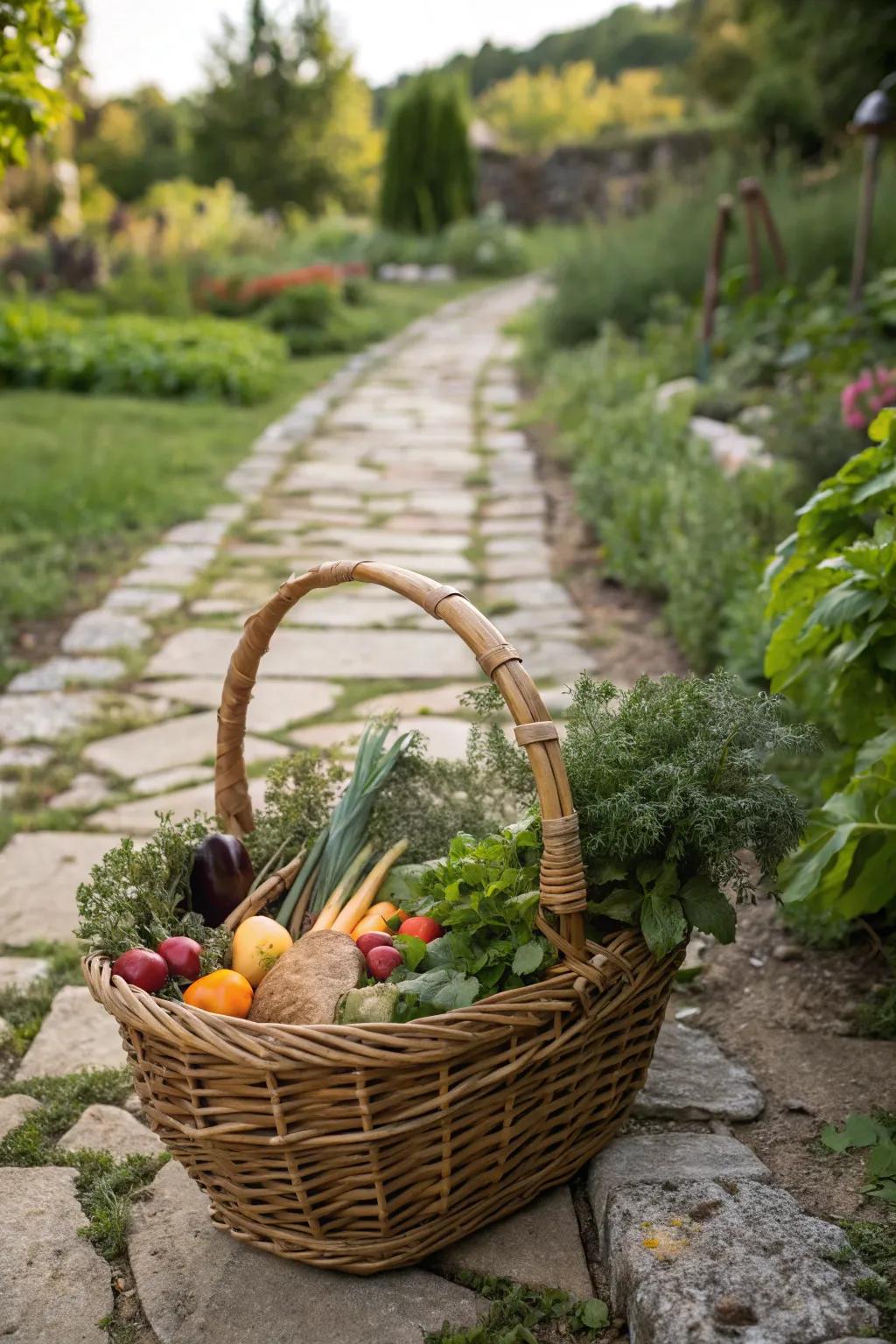 Gather garden produce in a charming harvest basket.