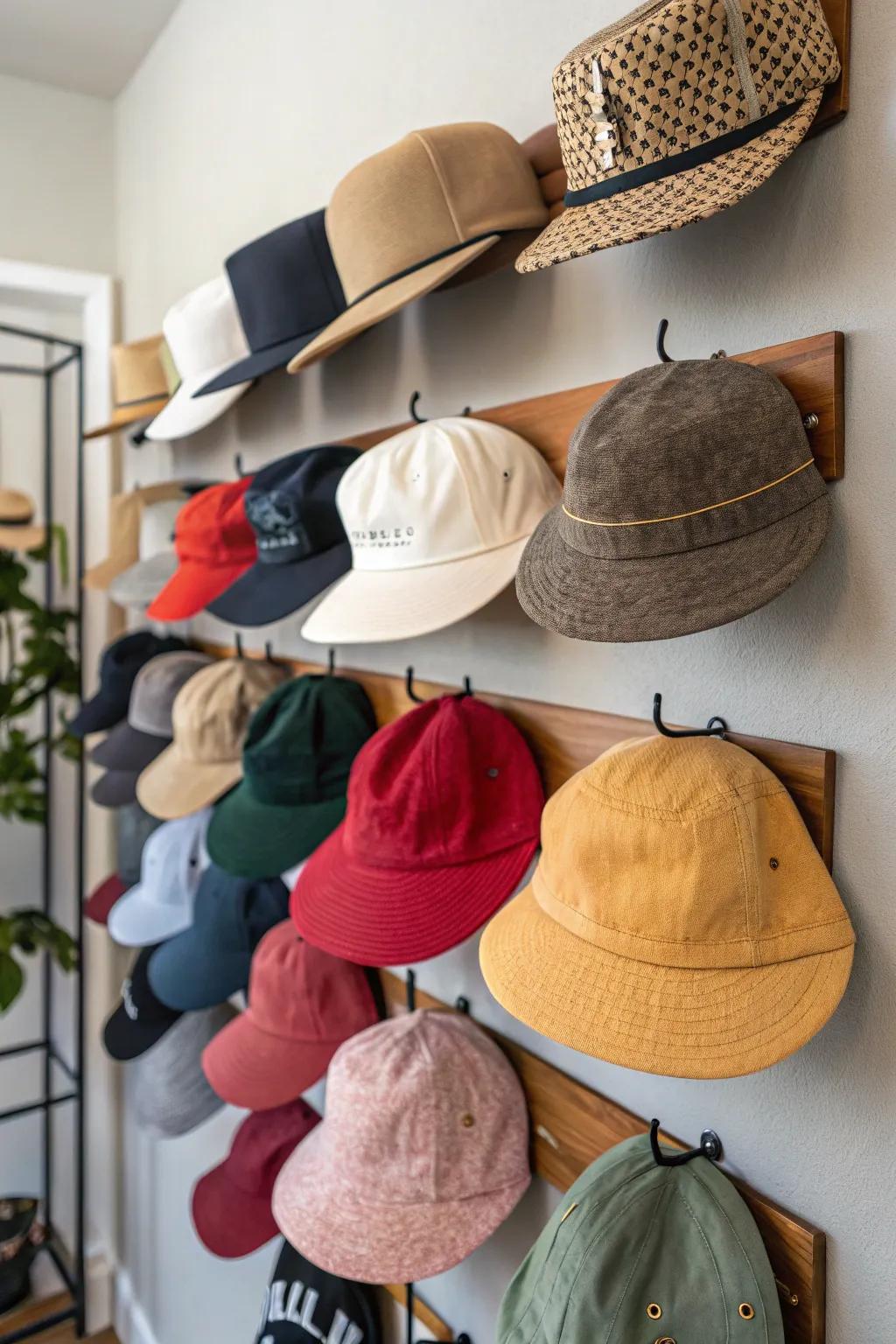 Hat clips offer a minimalist approach to hat storage.