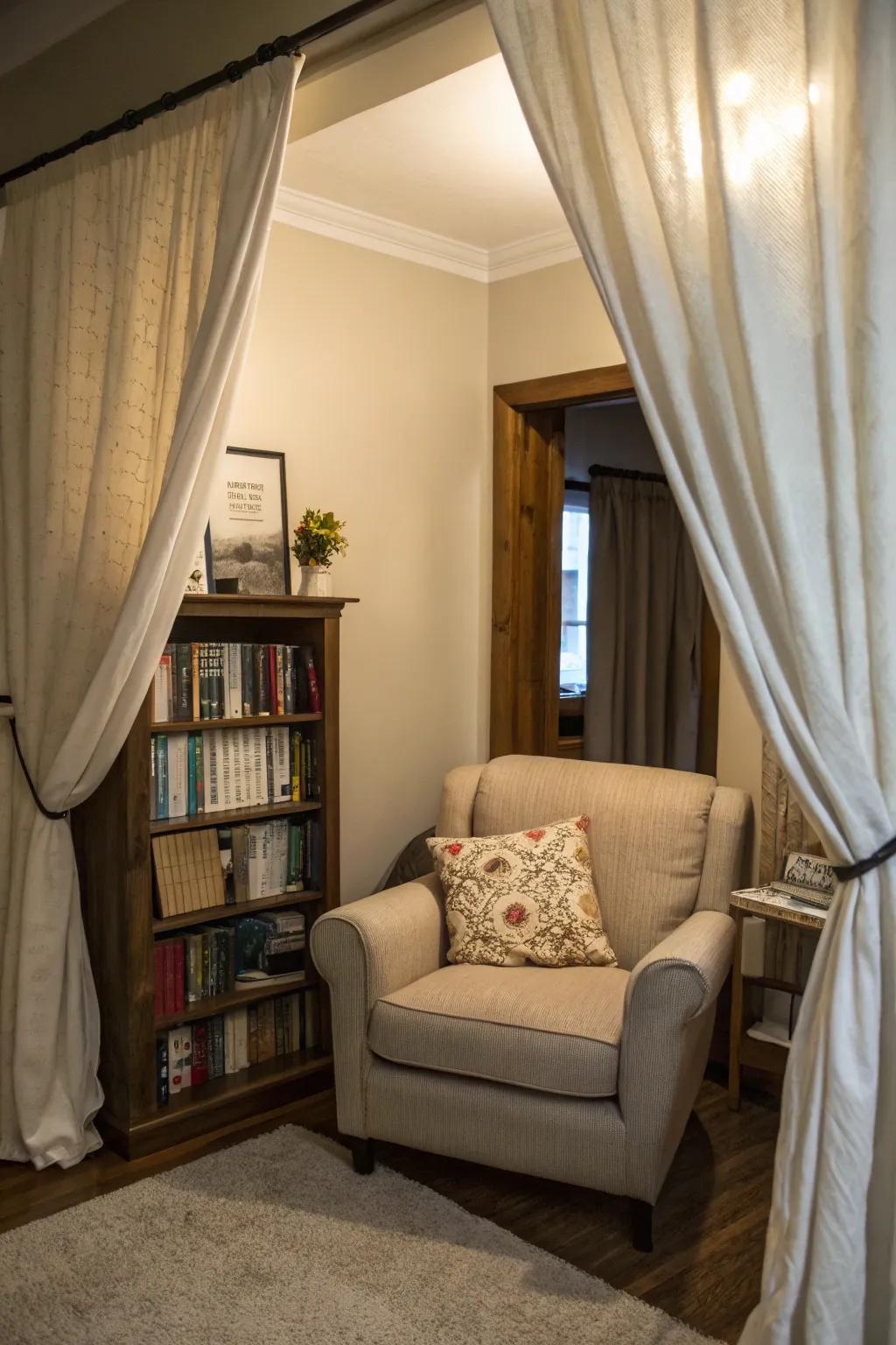 Curtains can help create inviting and private spaces within your living room.