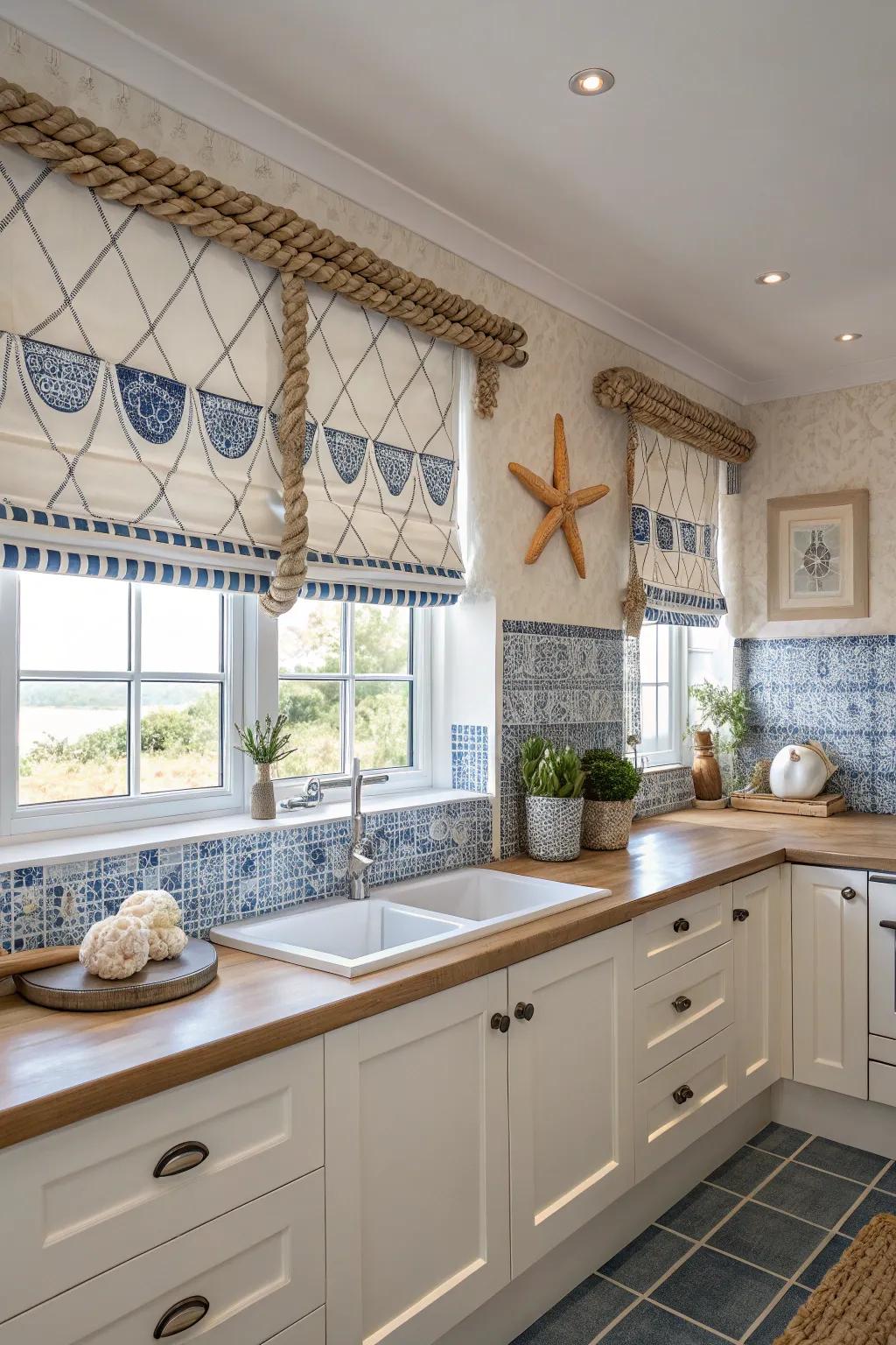 Nautical themes bring coastal vibes indoors.