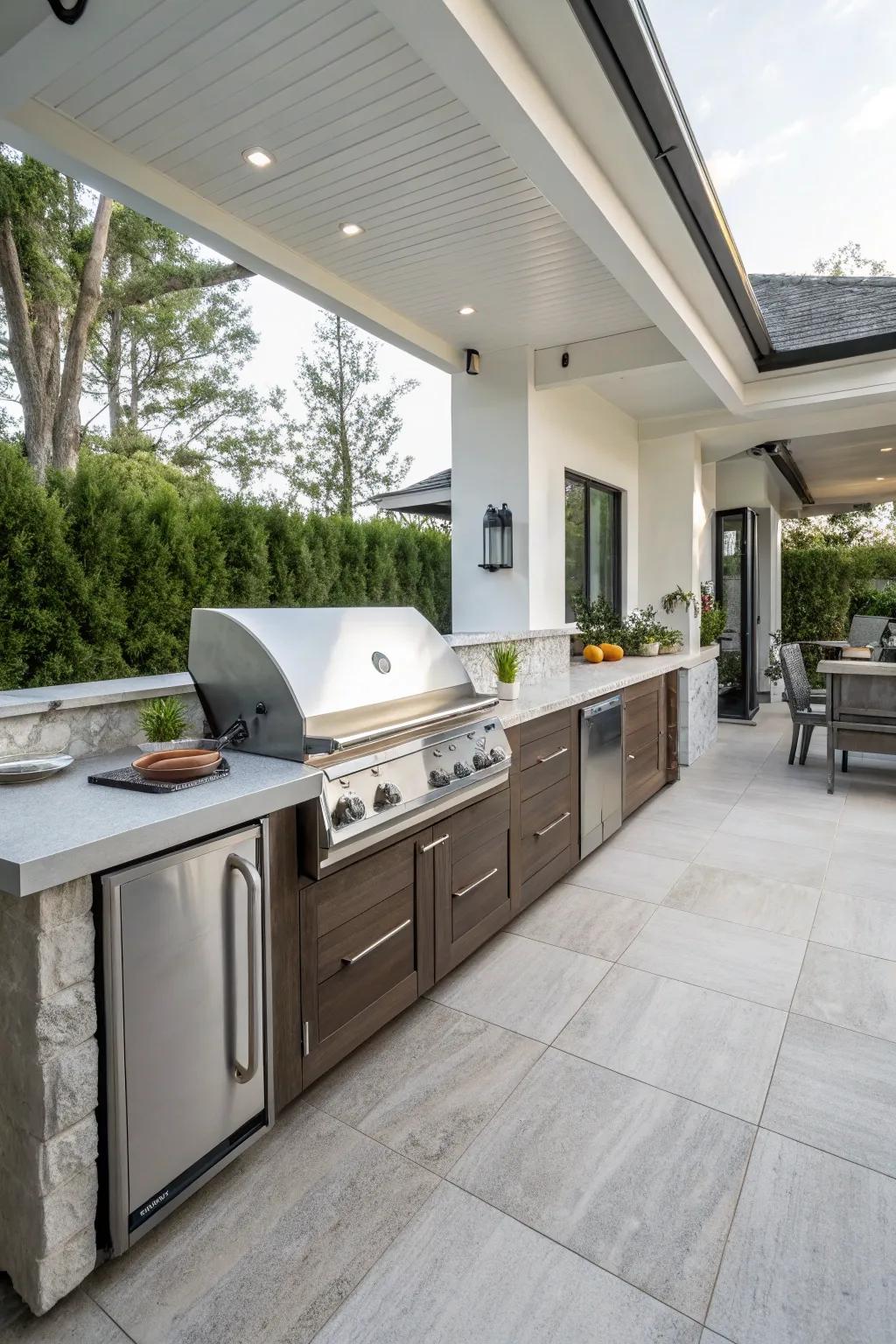 Cook and entertain with a modern outdoor kitchen.