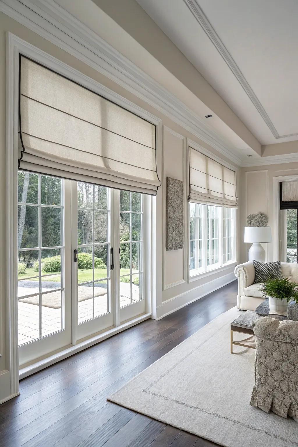 Flat valances offer a chic, minimalist look.