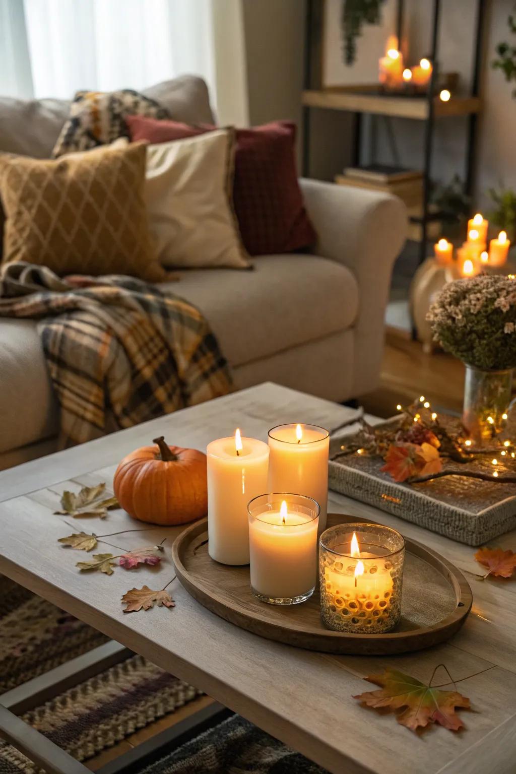 Fill your home with comforting fall scents for an added touch of coziness.