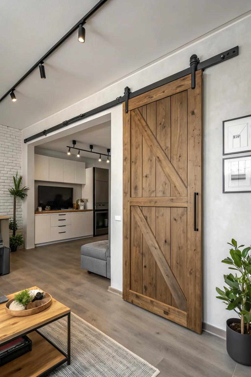 Sliding doors are space-efficient and stylish.