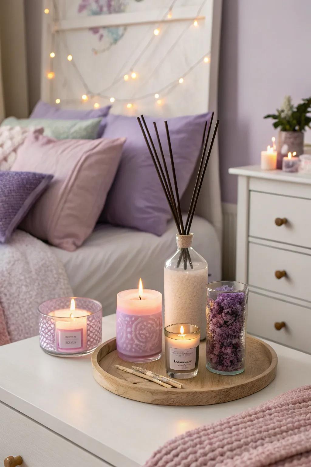 Soft scents like lavender enhance relaxation and sleep.