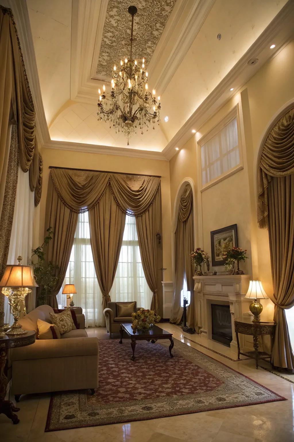 Curtains can accentuate the architectural beauty of your living room.