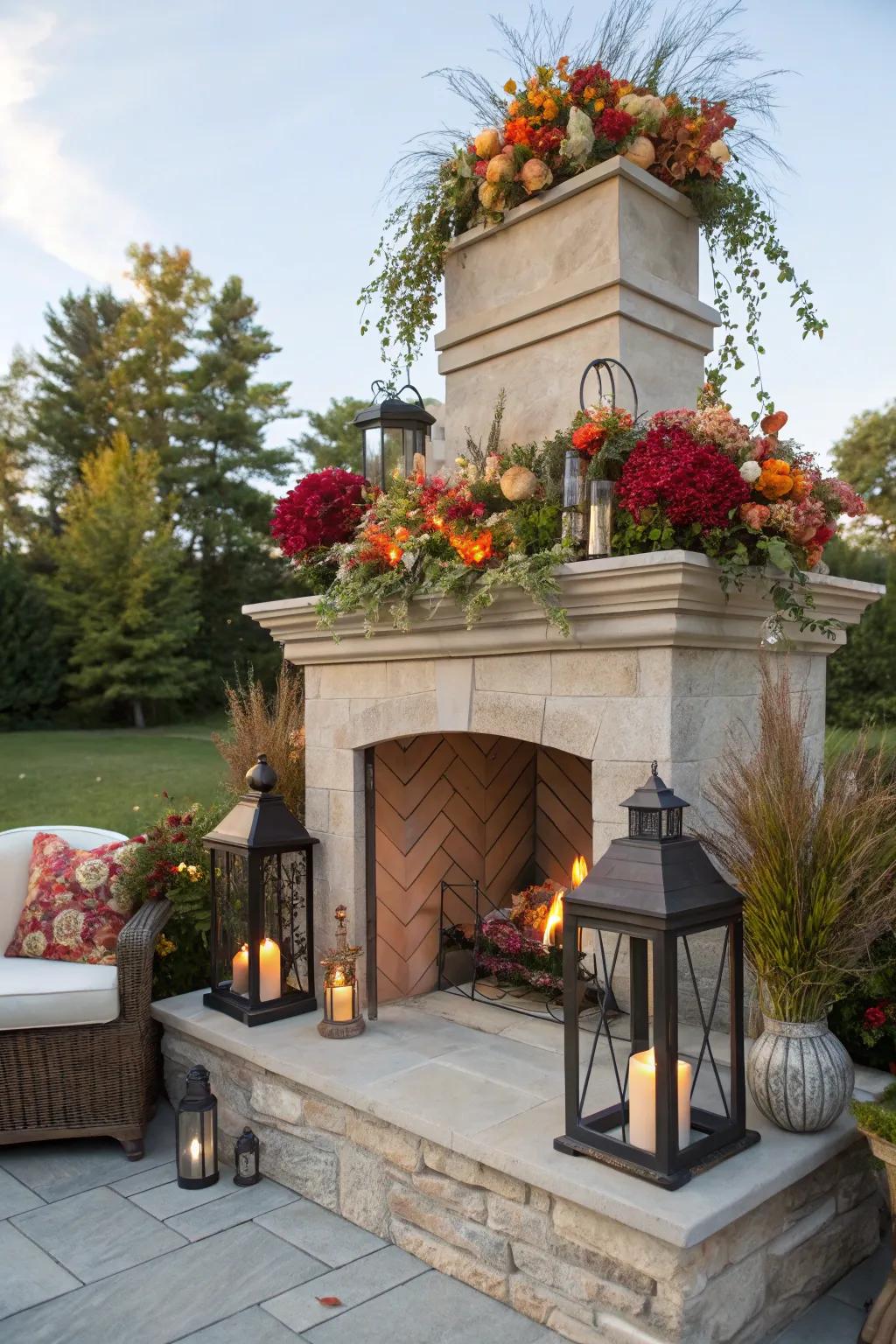 With unique seasonal decor, you can give your fireplace mantel a personal touch.
