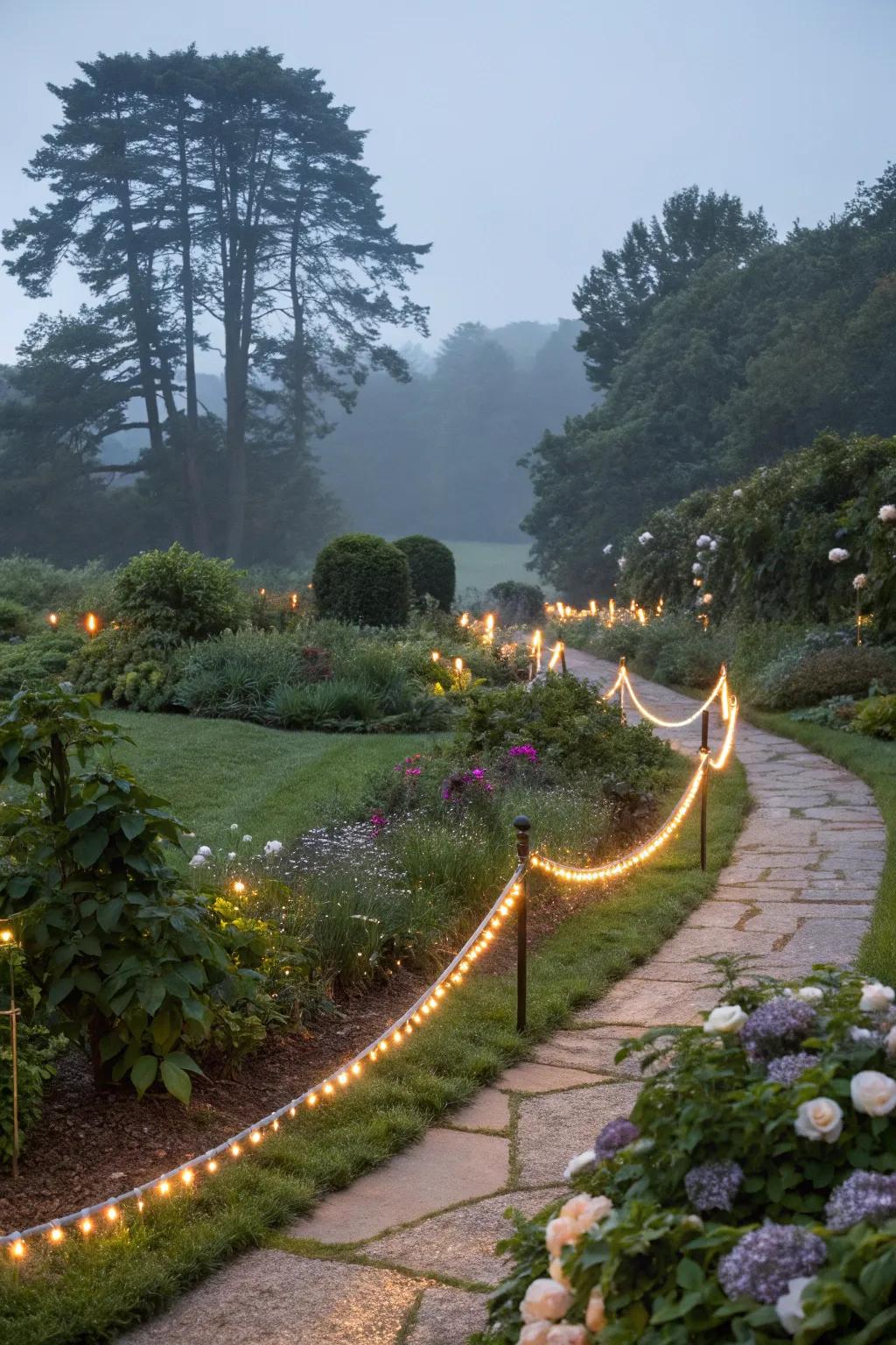 Define your garden spaces with versatile rope lights.