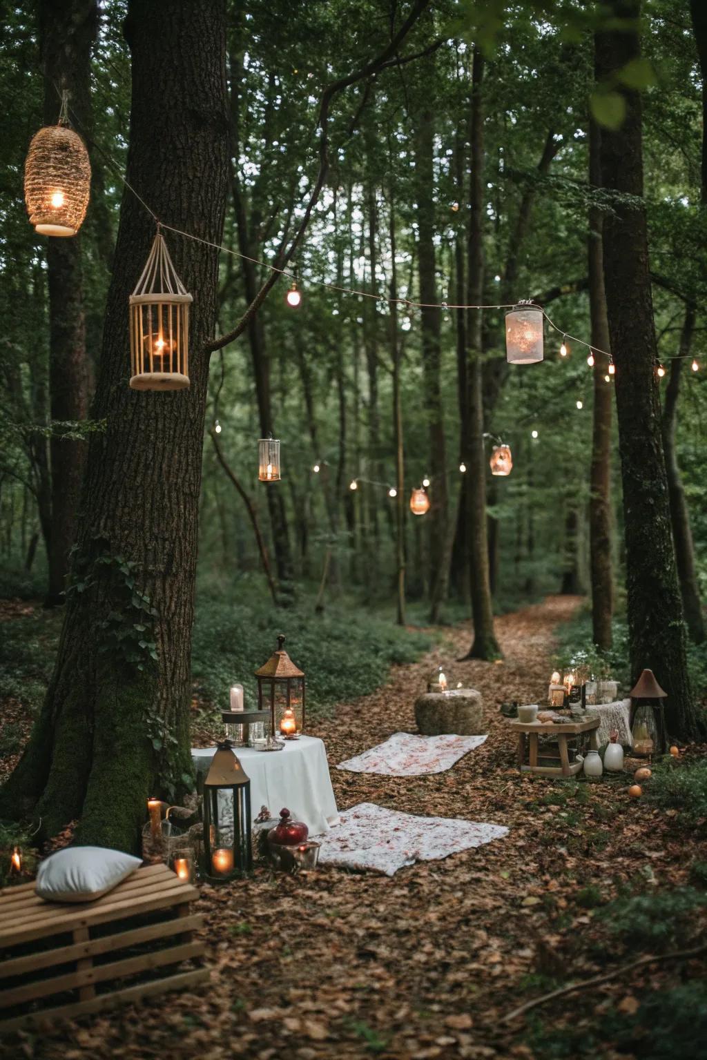 Step into a magical world with a forest gathering.