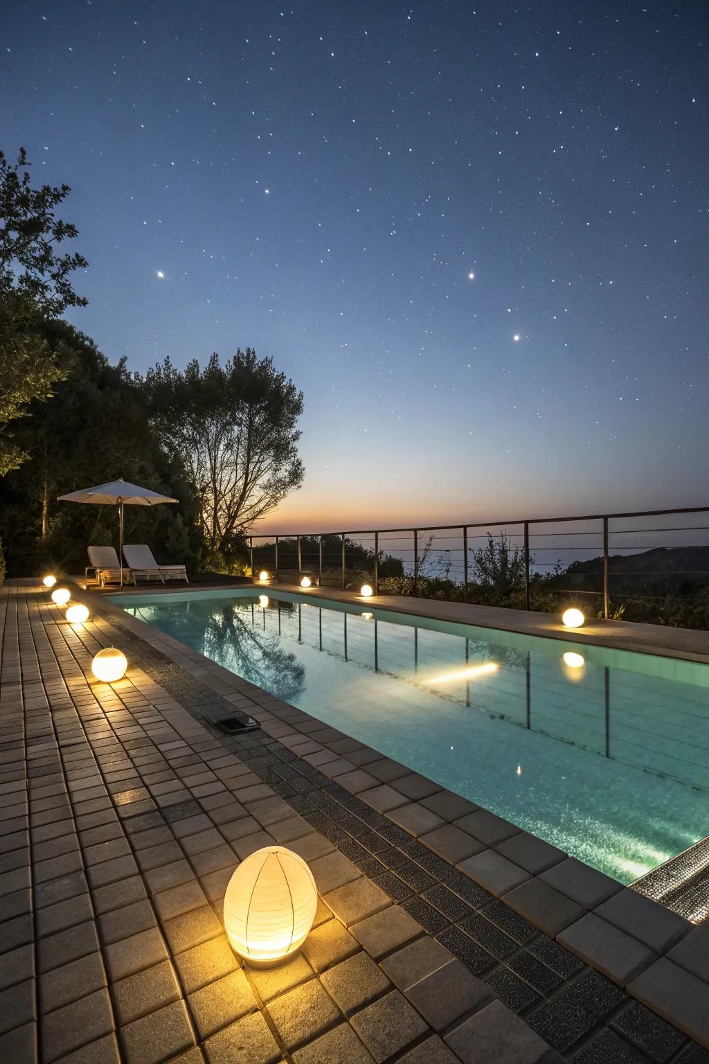 Make your pool nights magical with underwater deck lights.
