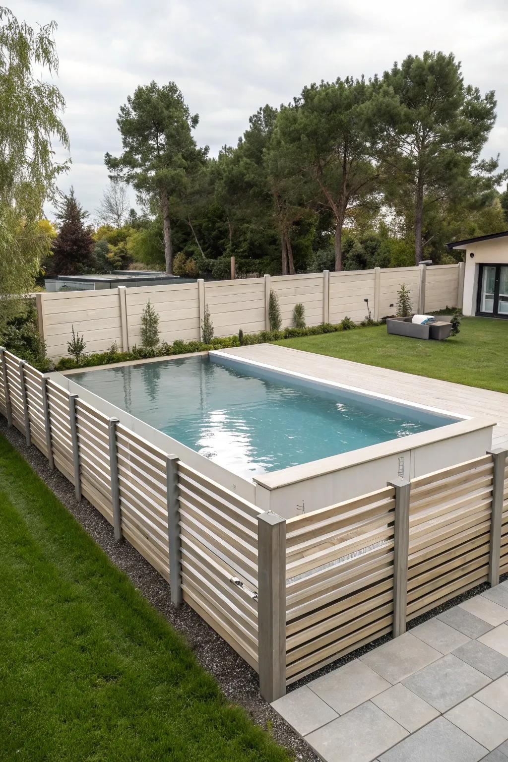 Even-slat fencing offers a modern and sleek privacy solution.