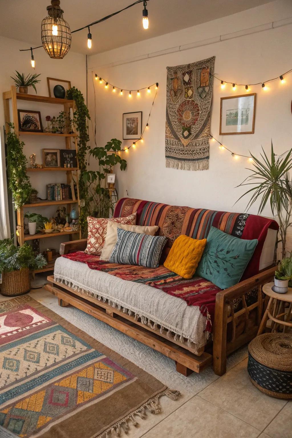 Repurposed sleeping pads fashion distinctive and snug seating.