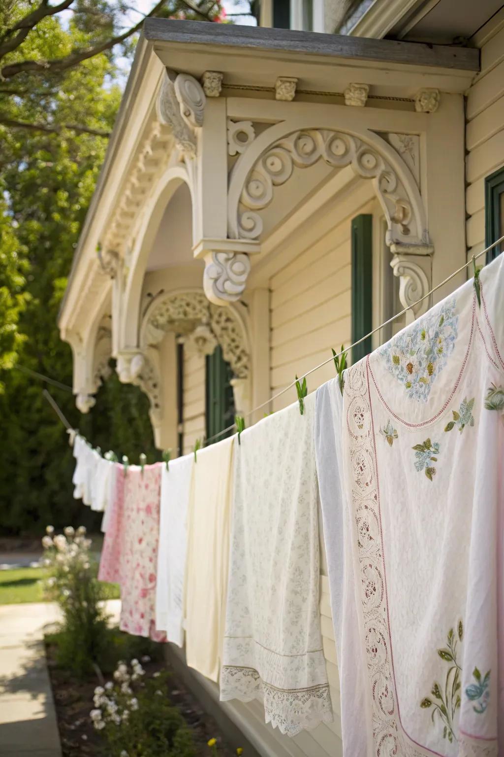 Elevate your clothesline's look with decorative corbels.