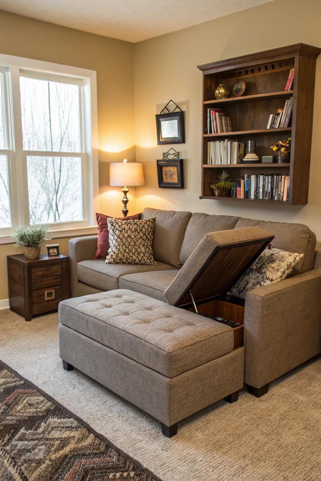 Versatile furniture maximizes utility and style.