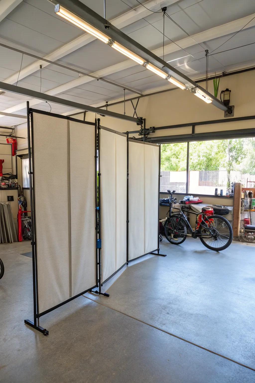 Fabric panel screens are lightweight and easy to reposition.