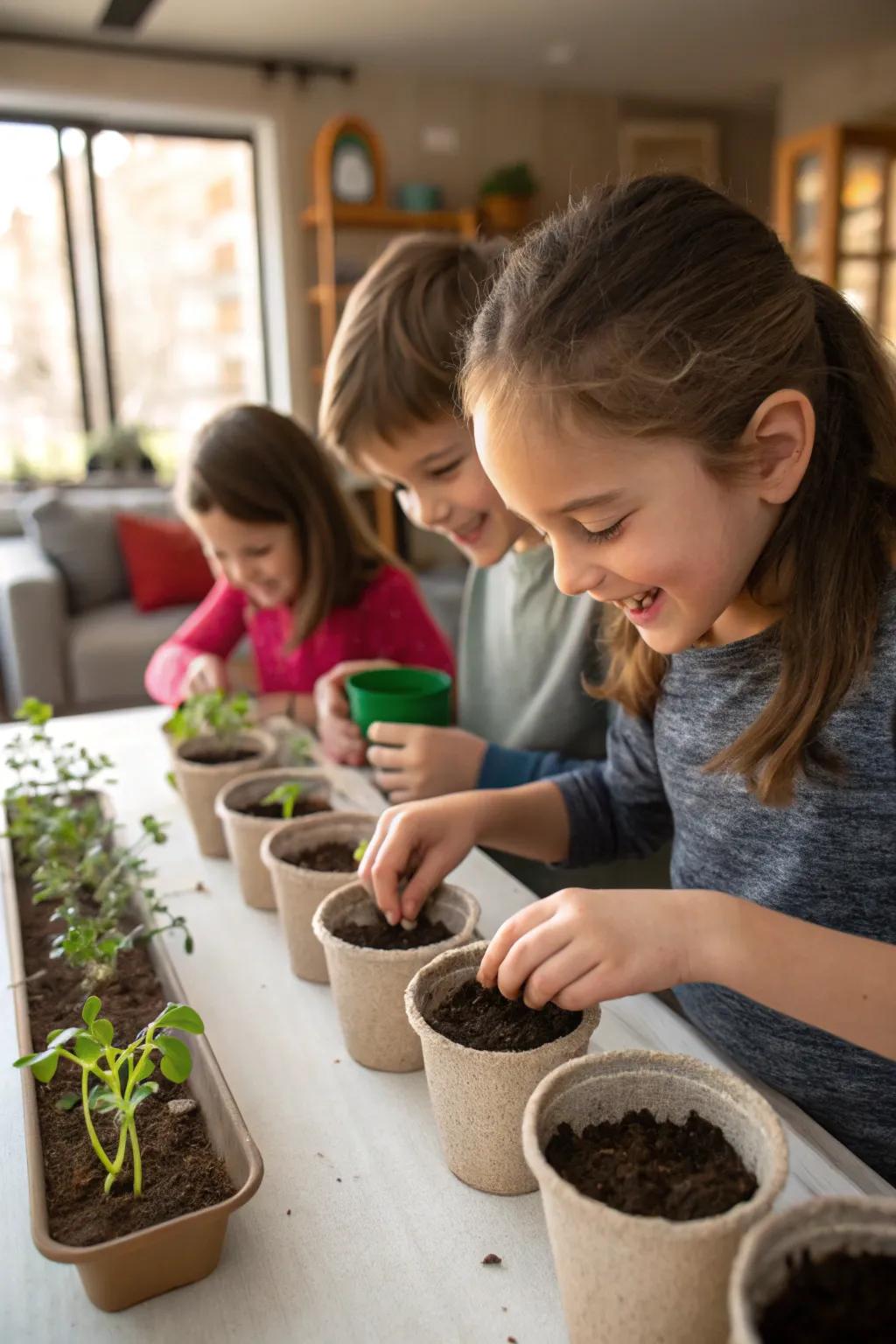 Gardening indoors nurtures a connection with nature and responsibility.