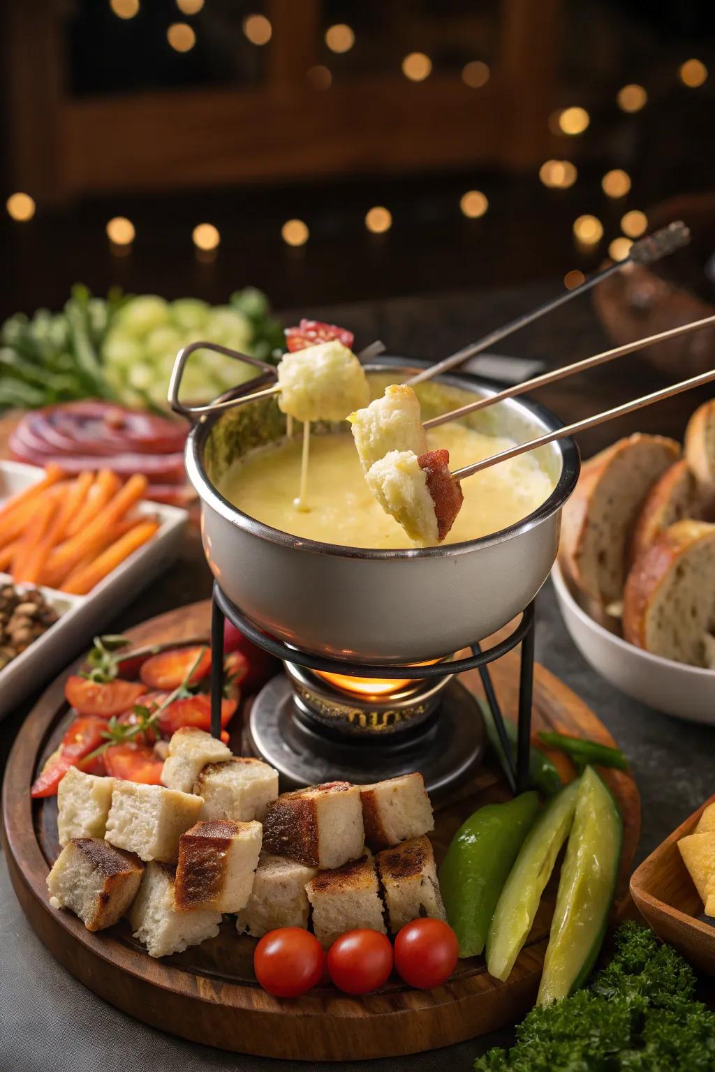 BBQ fondue offers a fun and interactive dining experience.