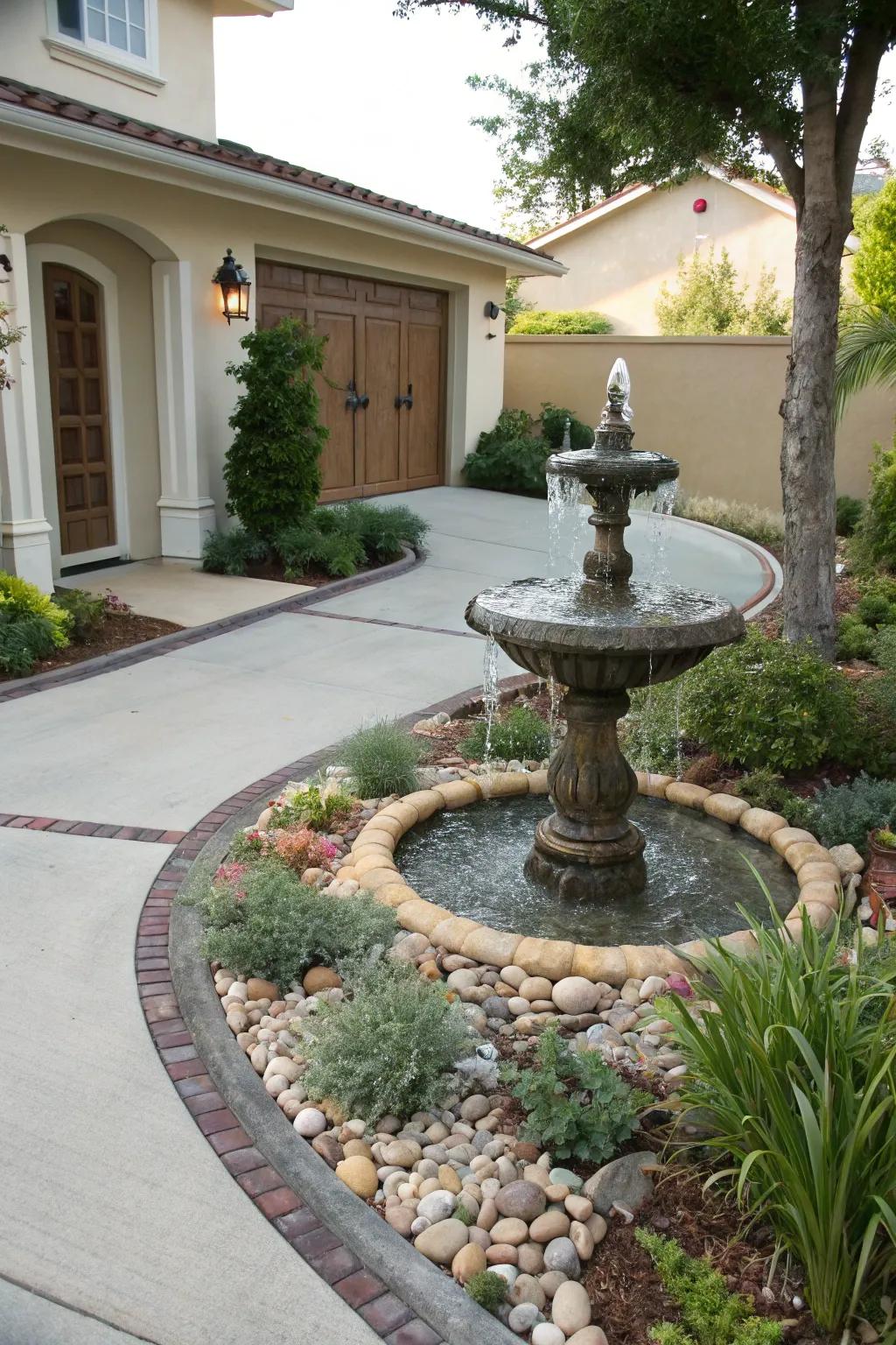Water features create an elegant and tranquil atmosphere.