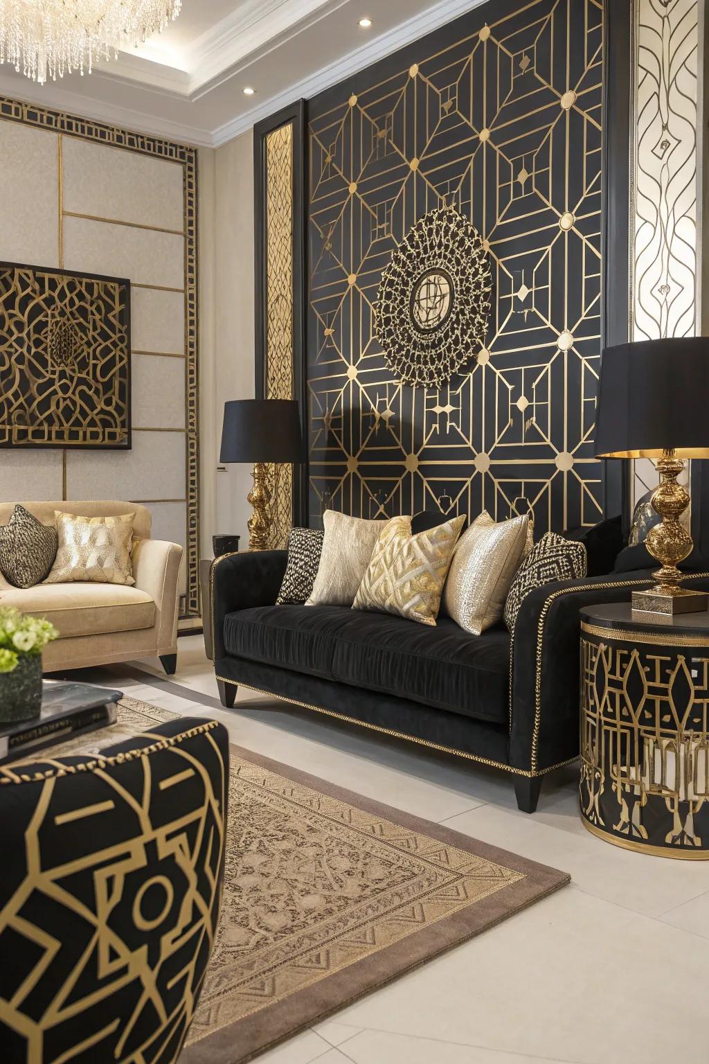 Geometric patterns add a modern touch.