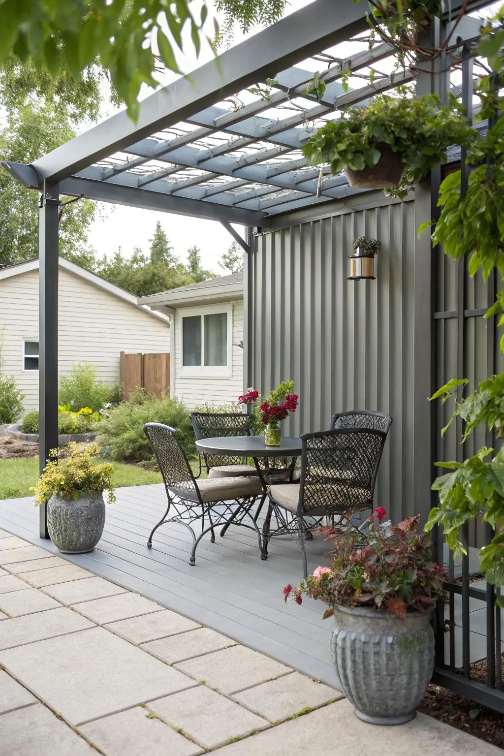 Metal wainscoting seamlessly blends your indoor and outdoor spaces.