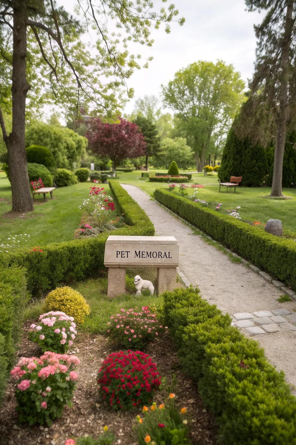 A pet memorial corner is a thoughtful tribute to beloved pets.