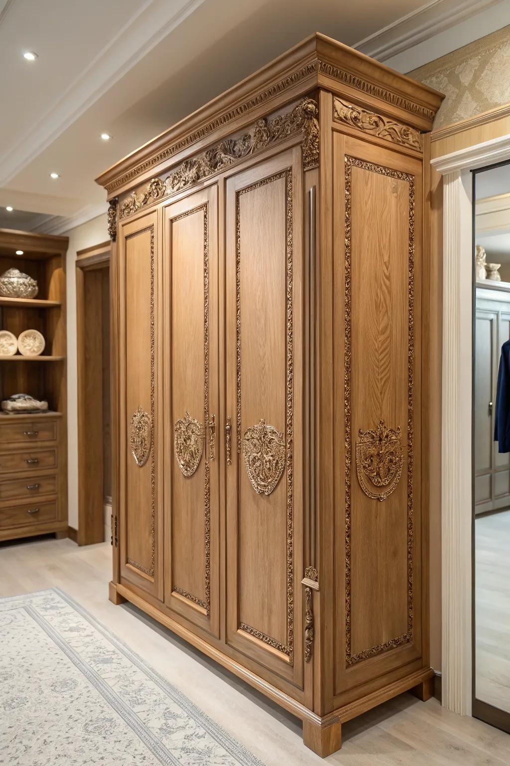 Decorative elements enhancing the design of your closet.