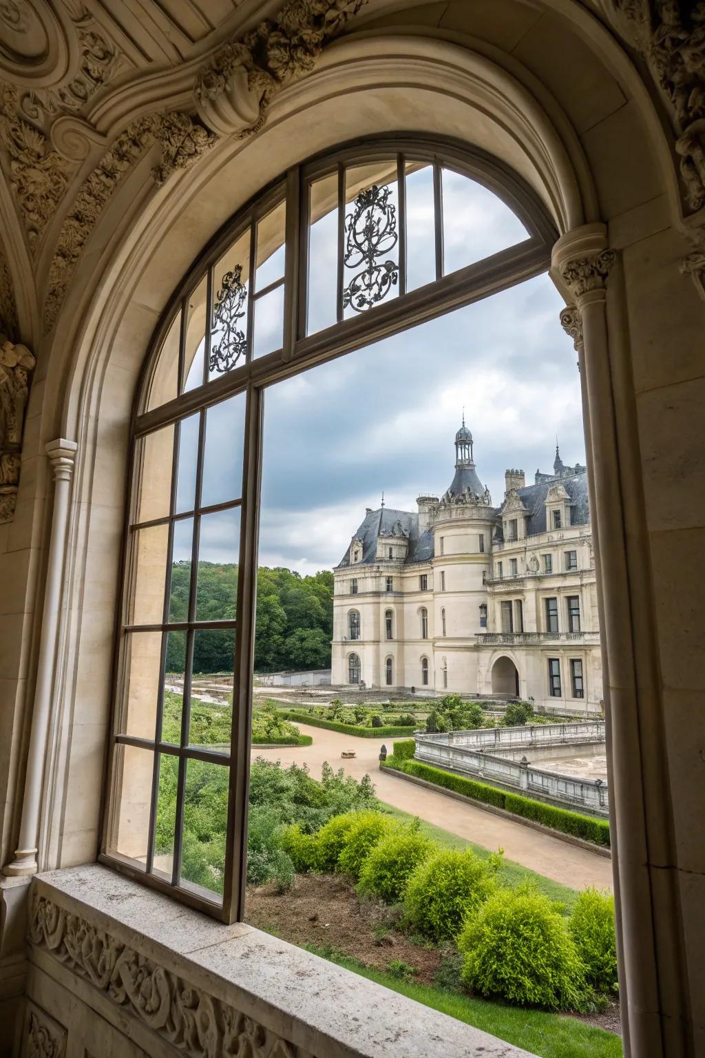 Fancy top stones provide a striking focal point for arch windows.