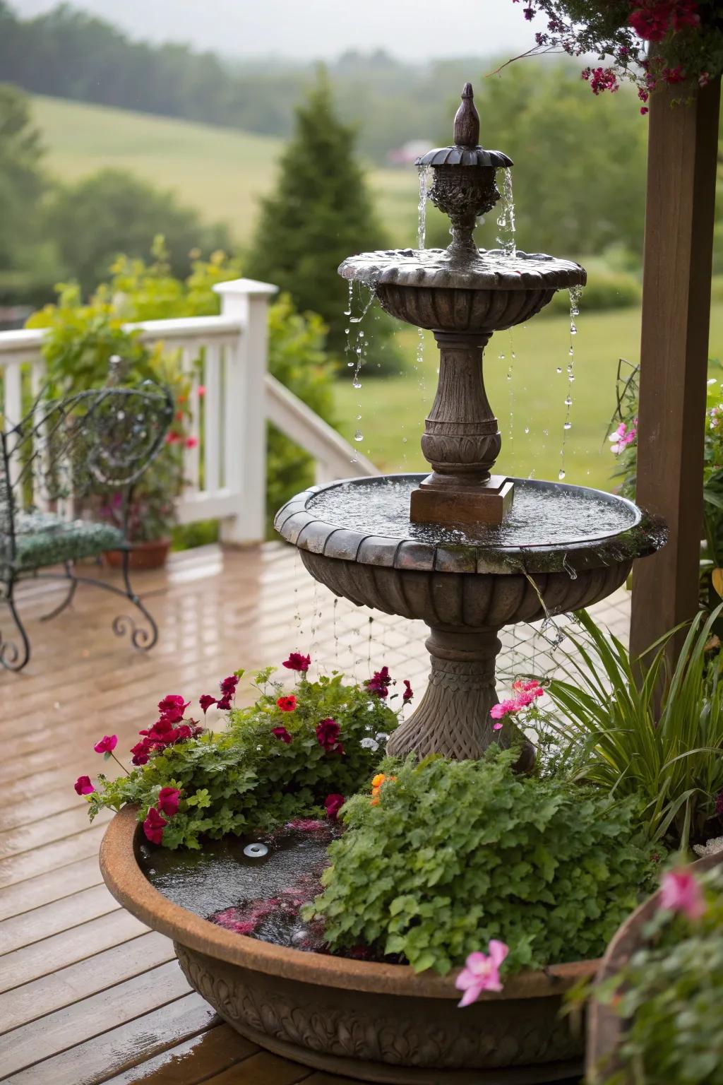 Water features introduce tranquility and charm to your deck.