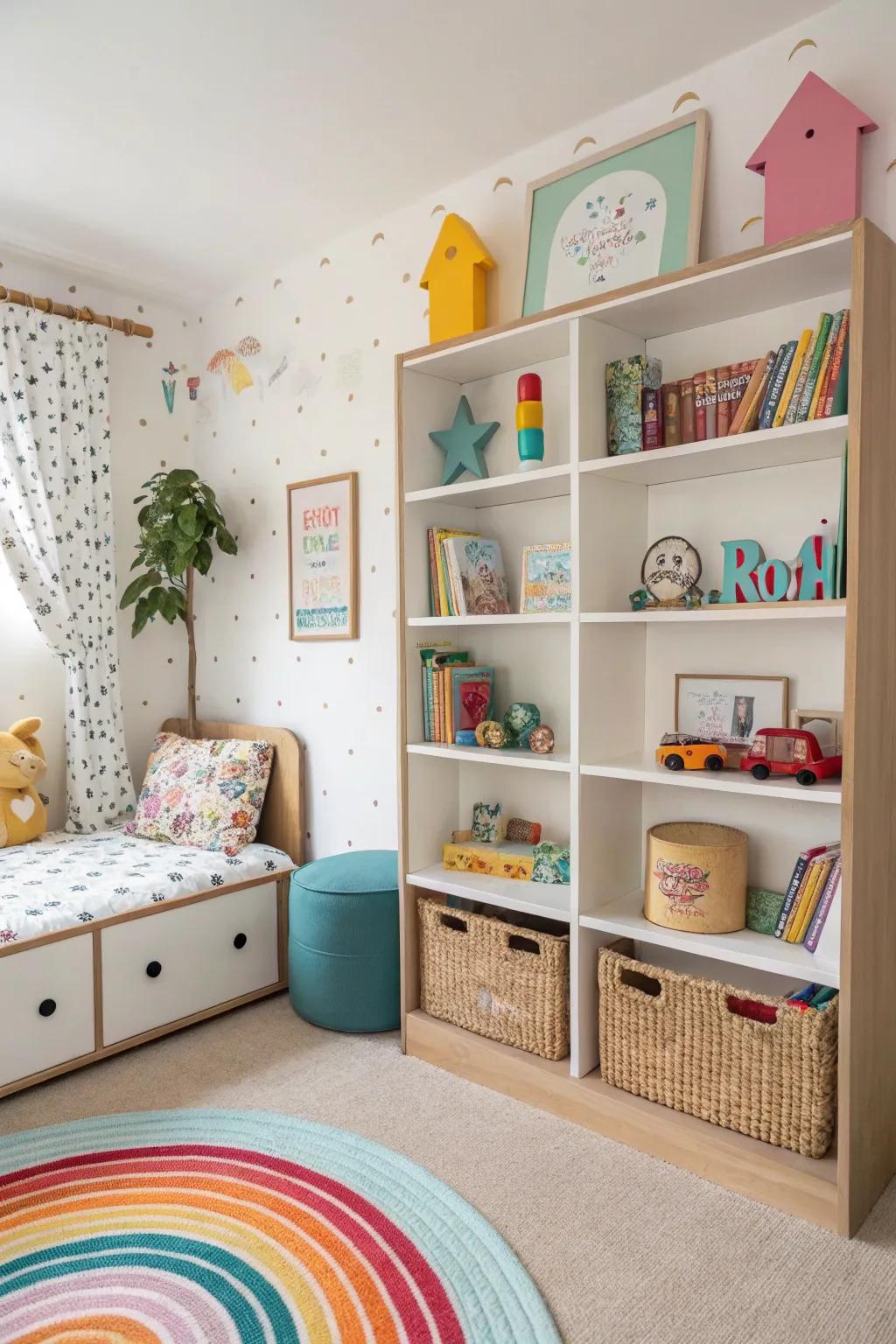 Mixing shelves adds uniqueness and style.